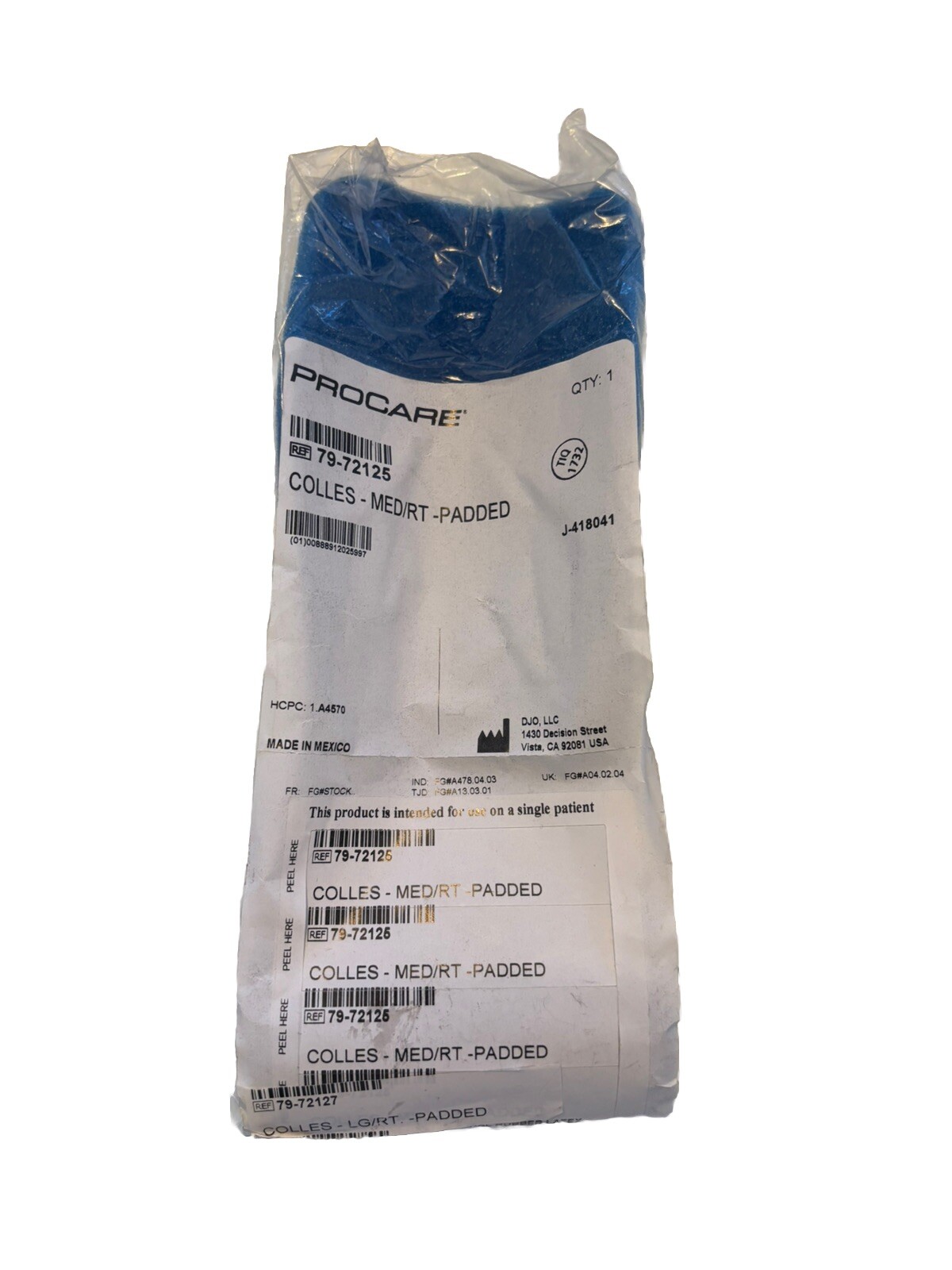 Colles Padded Wrist Splints By Procare New! Sm, Med, Lg Left And Right