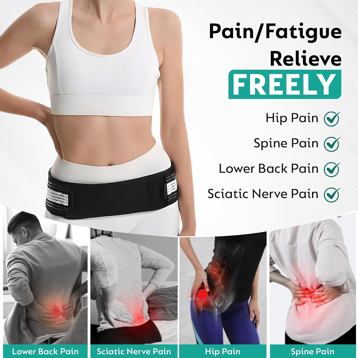 Sacroiliac SI Joint Belt for Sciatica Pain Relief – Hip & Pelvic Support Brac…