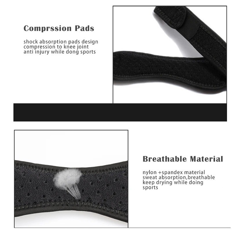 Adjustable Patella Knee Strap Support Band Silicone Gel Sports Running Gym