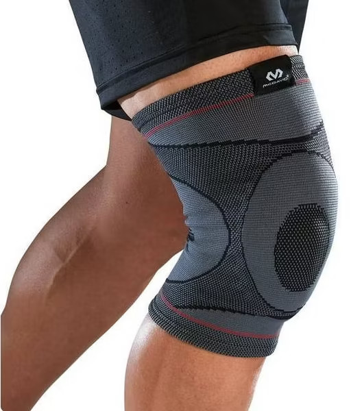 McDavid Sz L/XL Sport Compression Knit Knee Sleeve with Gel Buttress Unisex Gray