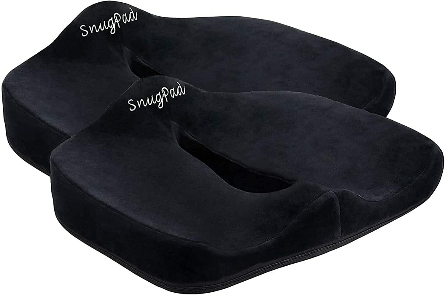 SnugPad Memory Foam Seat Cushion Pillows Office Chair Car Back Pain Relief