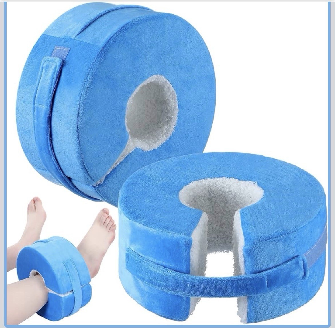 2 Pack Heel Protector for Pressure Sores Fleece Foot Elevation Pillow Adjustable