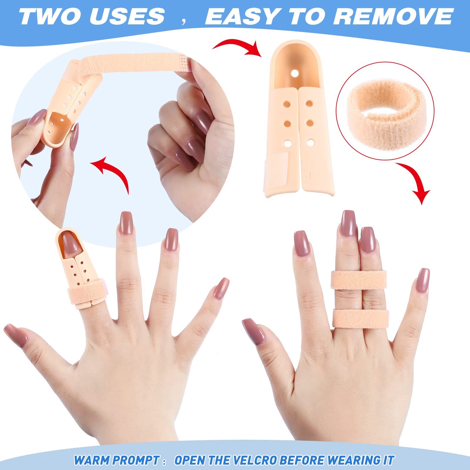 10 Pcs Finger Splint Brace Mallet Finger Splints Pinky Plastic Finger