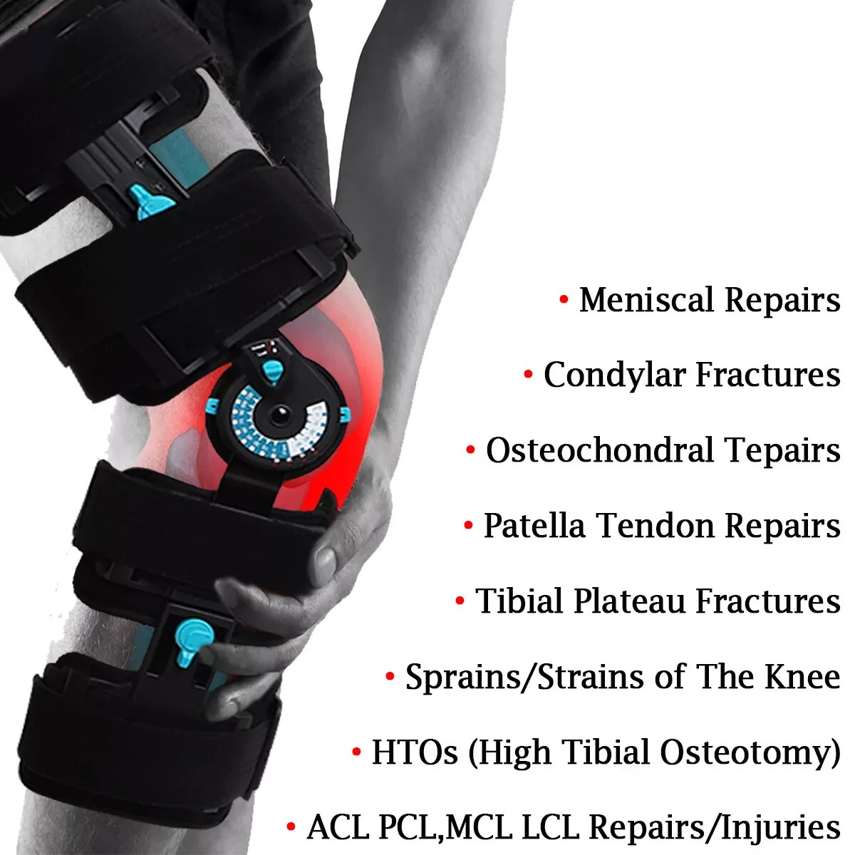 Post Op Knee Immobilizer,Adjustable ROM Leg Stabilizers for Men and Women