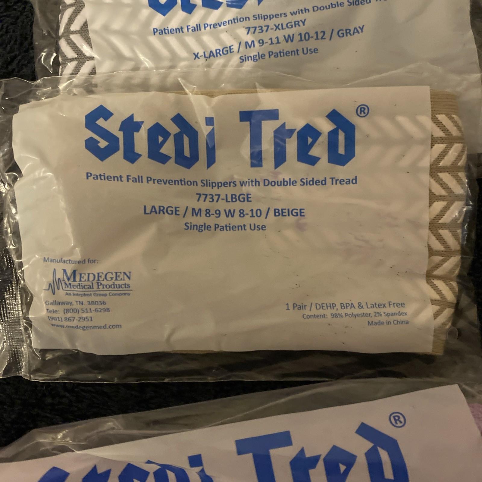 Stedi Tred Socks Fall Prevention Slippers 5 Pairs Latex Free New Various Sizes