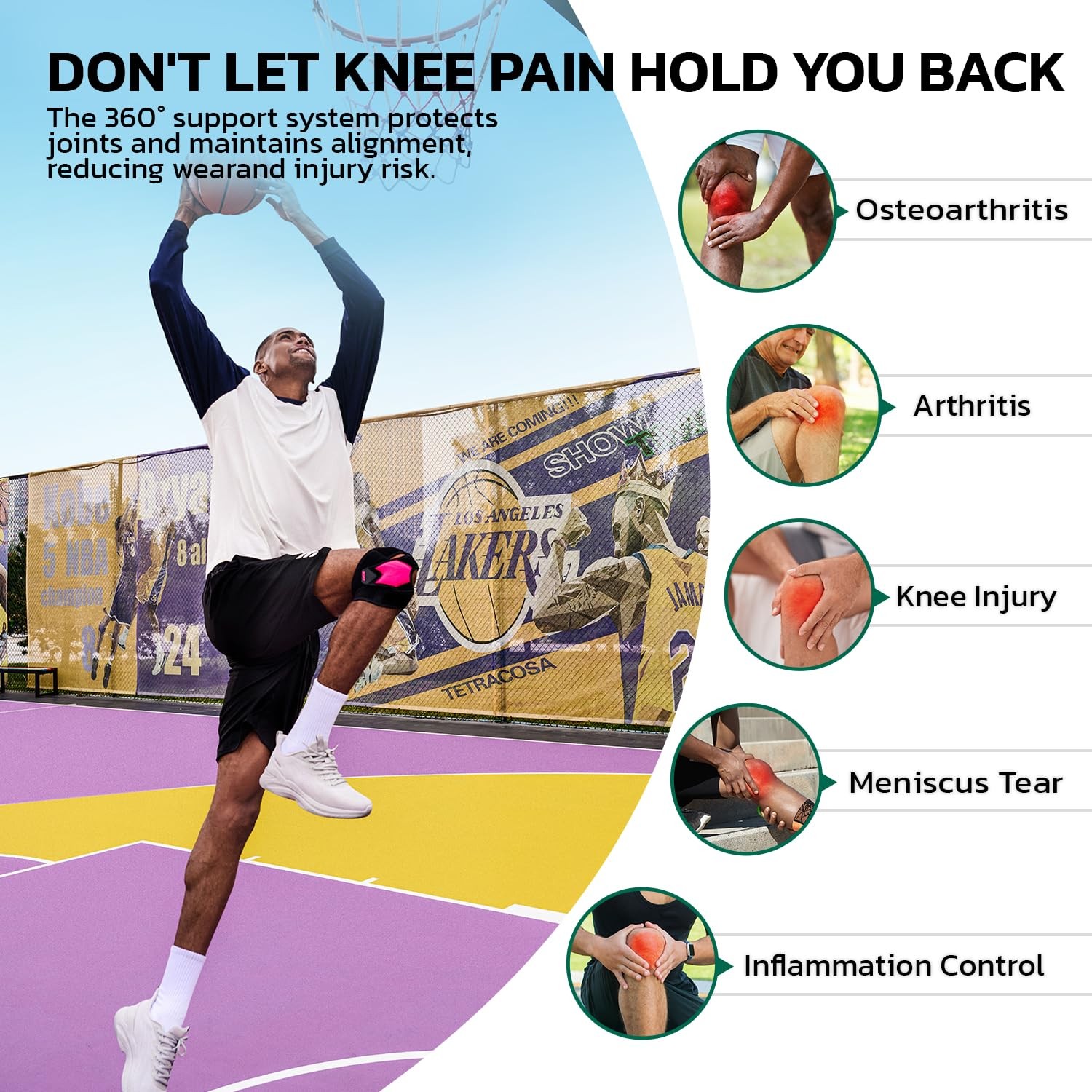 Knee Brace for Women Men Knee Pain Meniscus Tear Arthritis Patella Dislocatio…