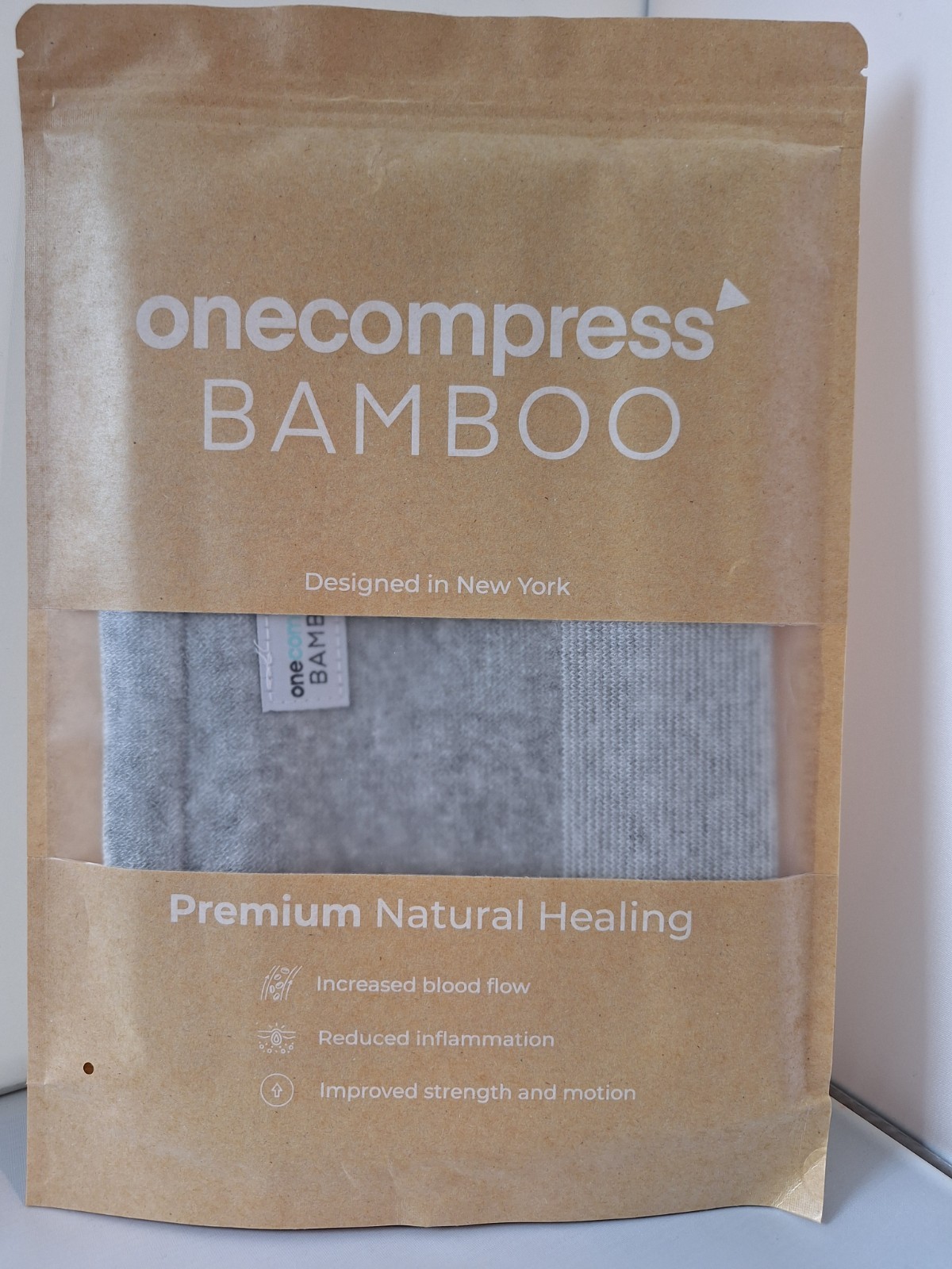 One Compress Bamboo Premium Knee Sleeve Gray Size 4XL New +1 Used * See Details
