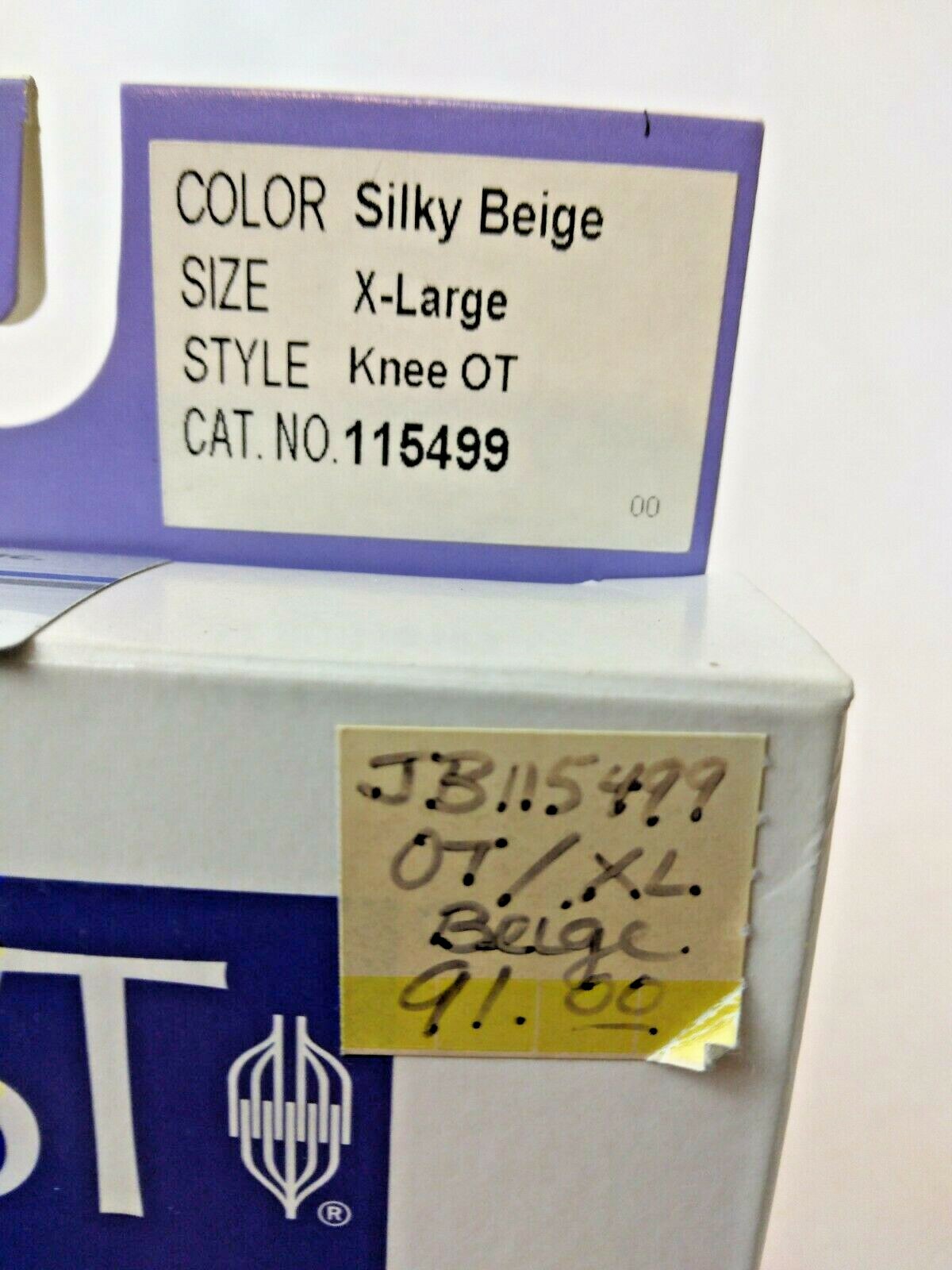 Jobst Silky Beige Compression Knee CT Support Stockings 30-40 mmHg Closed Toe XL
