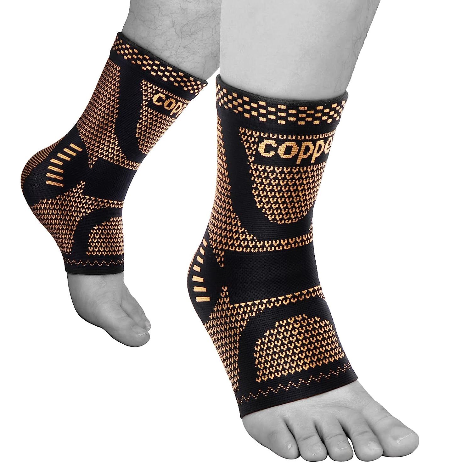 Copper Ankle Support Brace Functional Compression Sleeve Socks Foot Pain Relief