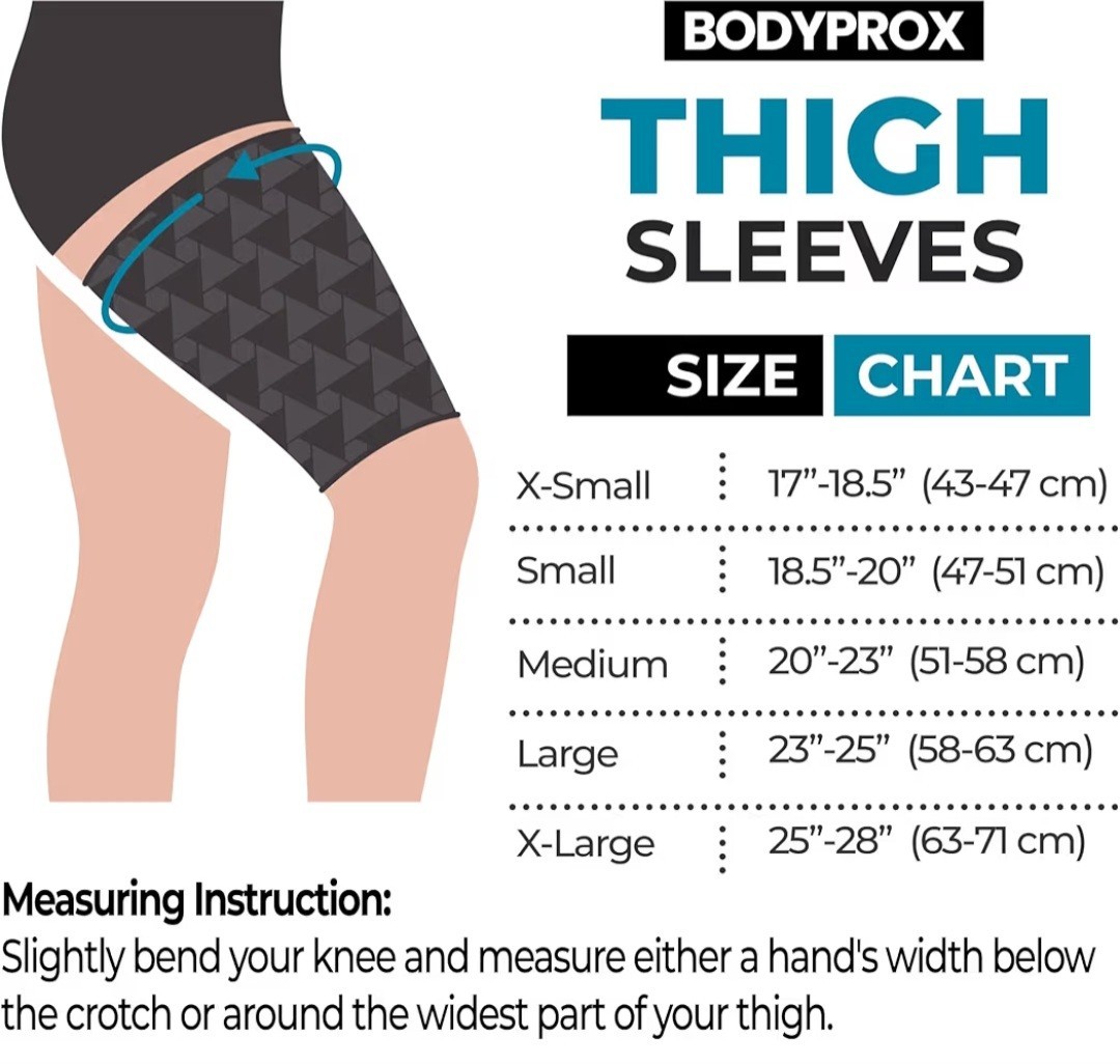 BODYPROX Thigh Compression Sleeves-Small-1 Pair-NEW IN ORIG BOX