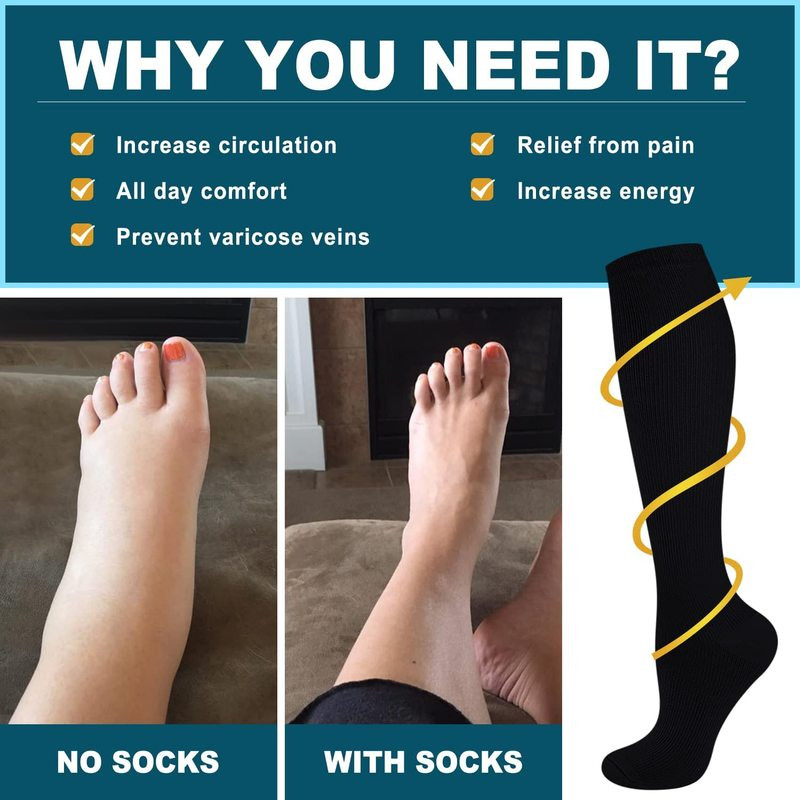 Compression Socks For Nurses Pressure Socks For Running Medical Support Stocking