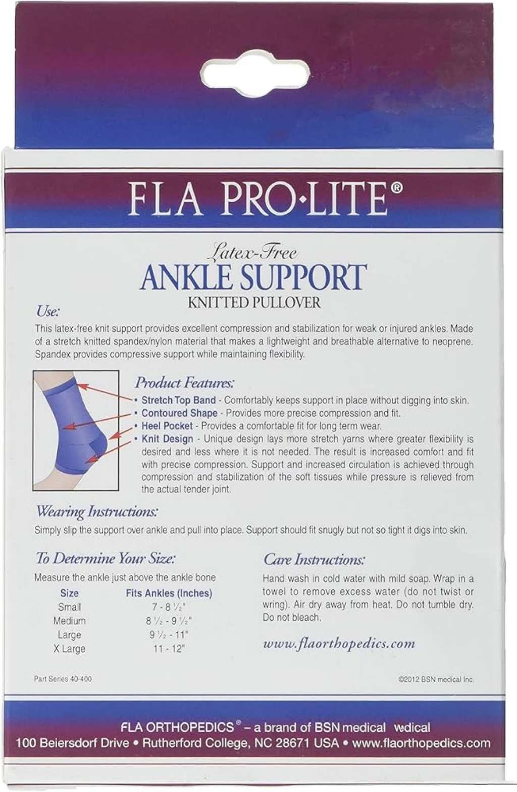 FLA Pro-Lite Ankle Support Knitted Pullover Blue Small