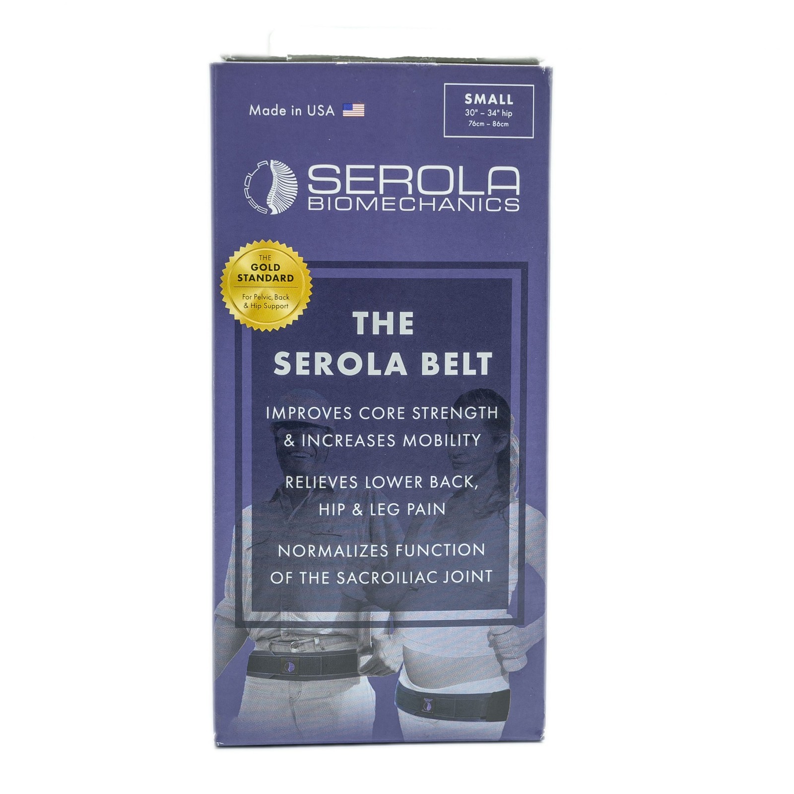 The Serola Belt SMALL 30” to 34” Hip, Sacroiliac Lower Back Pain Relief Support