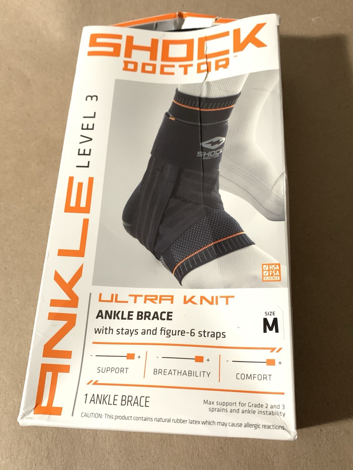 Shock Doctor Ultra Knit Level 3 Ankle Brace BLACK ADULT Medium NEW $57