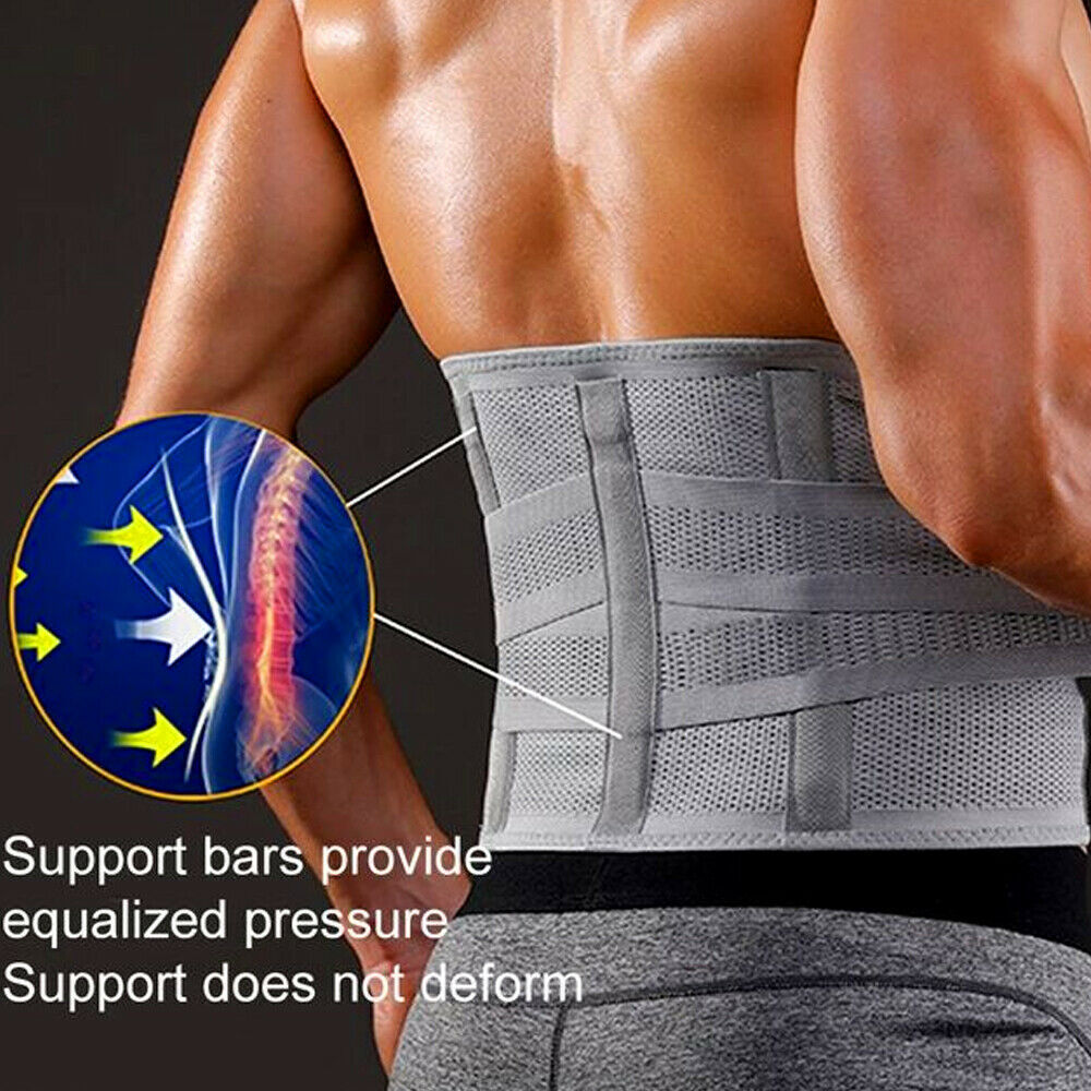 Heavy Duty Weight Lift Lumbar Lower Waist Back Support Belt Brace Suspender Work