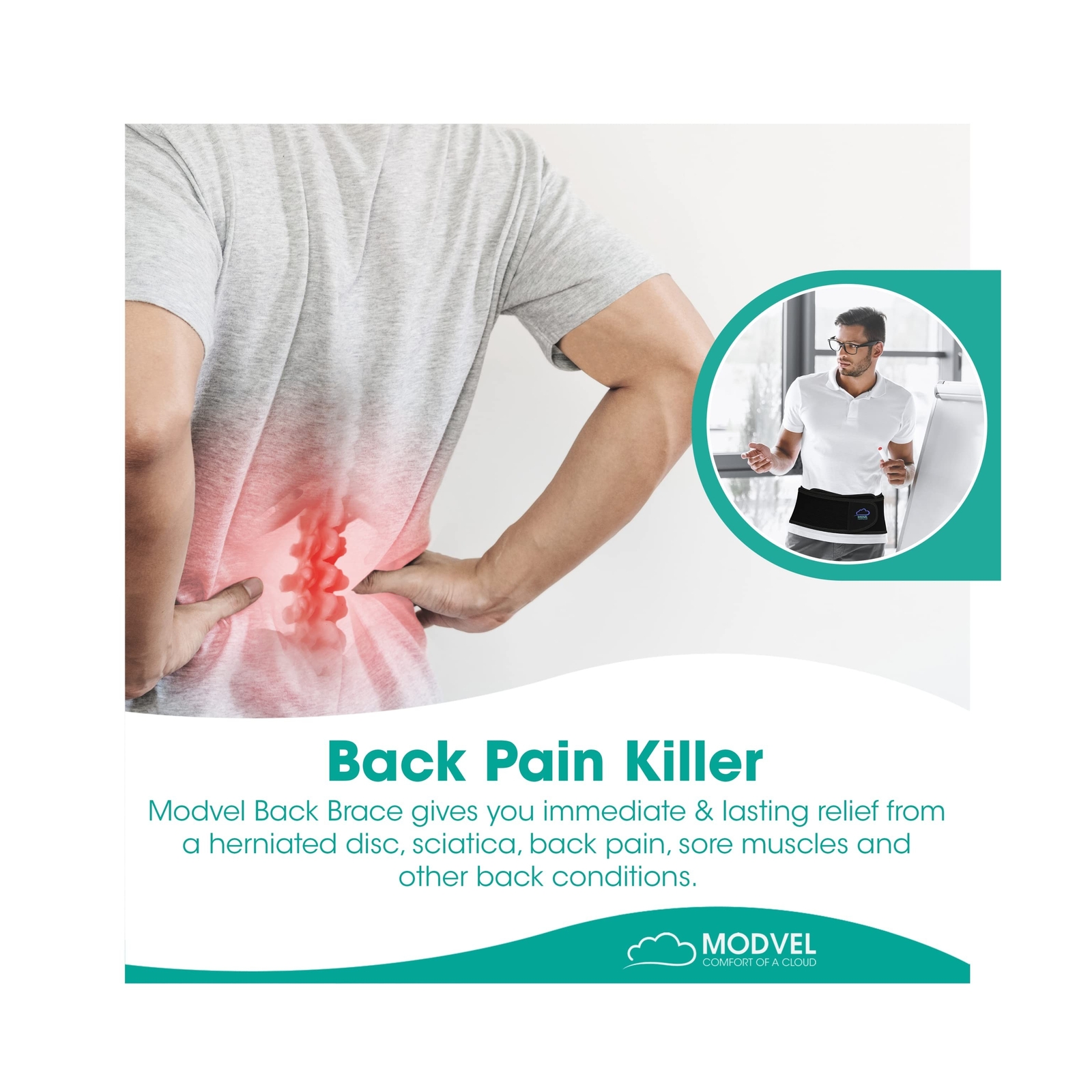 MODVEL Back Brace for Men And Women Lower Back Pain, Back Support Belt, Lumba…