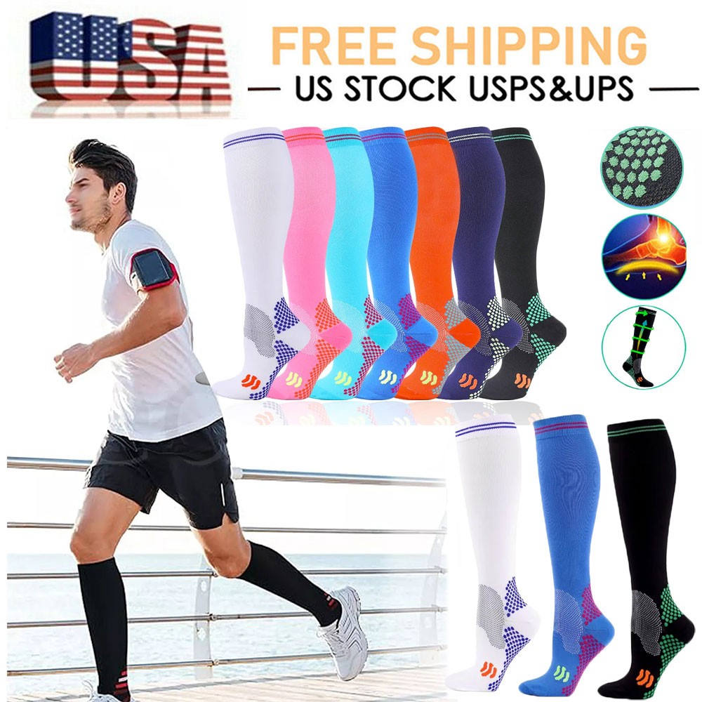 Leg Support Brace Calf Compression Sleeve Socks with Strap Sport Pain Relief US