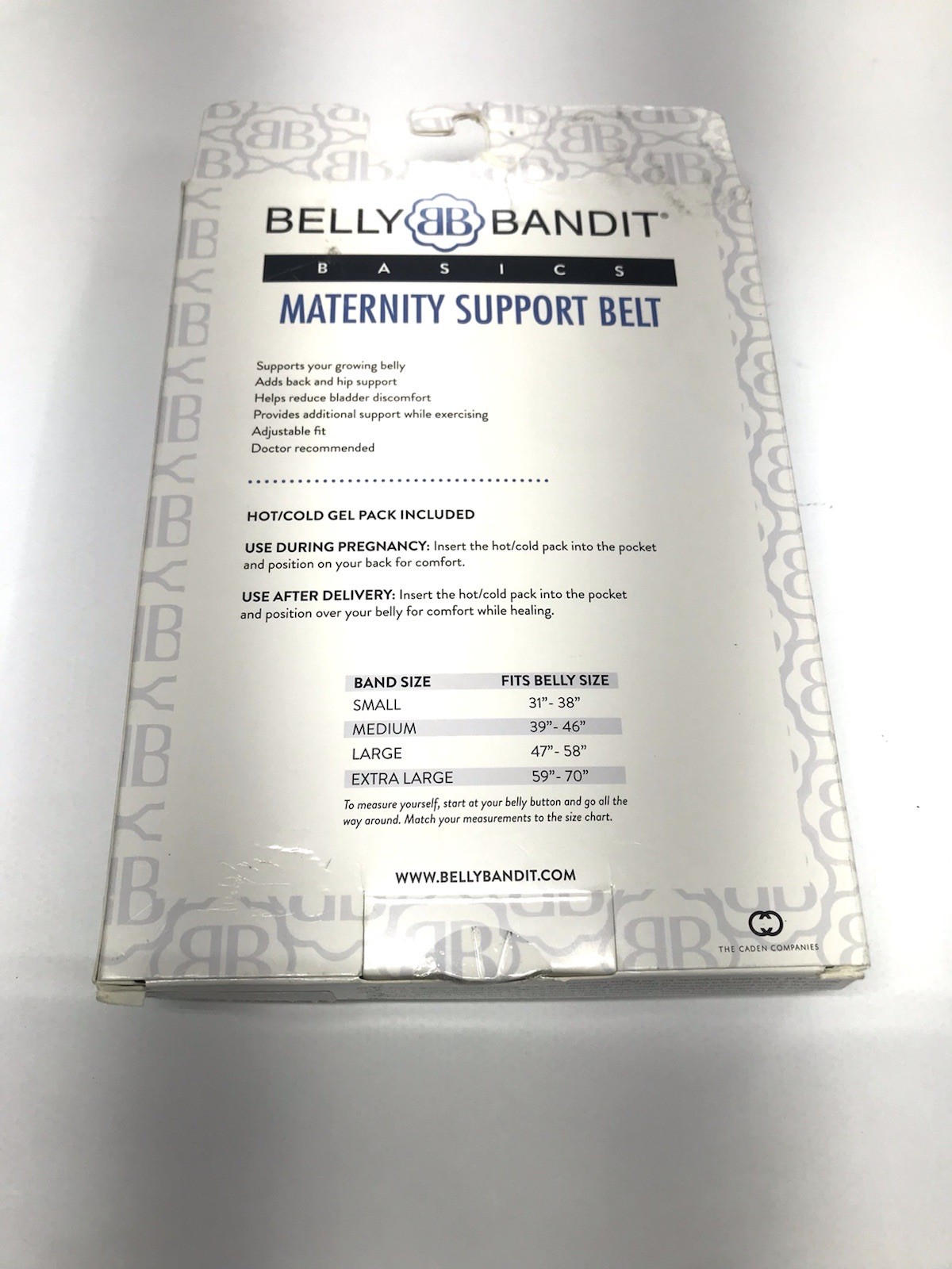 Belly & Back Maternity Support Belt Opened Box Missing a Gel Pack Size M