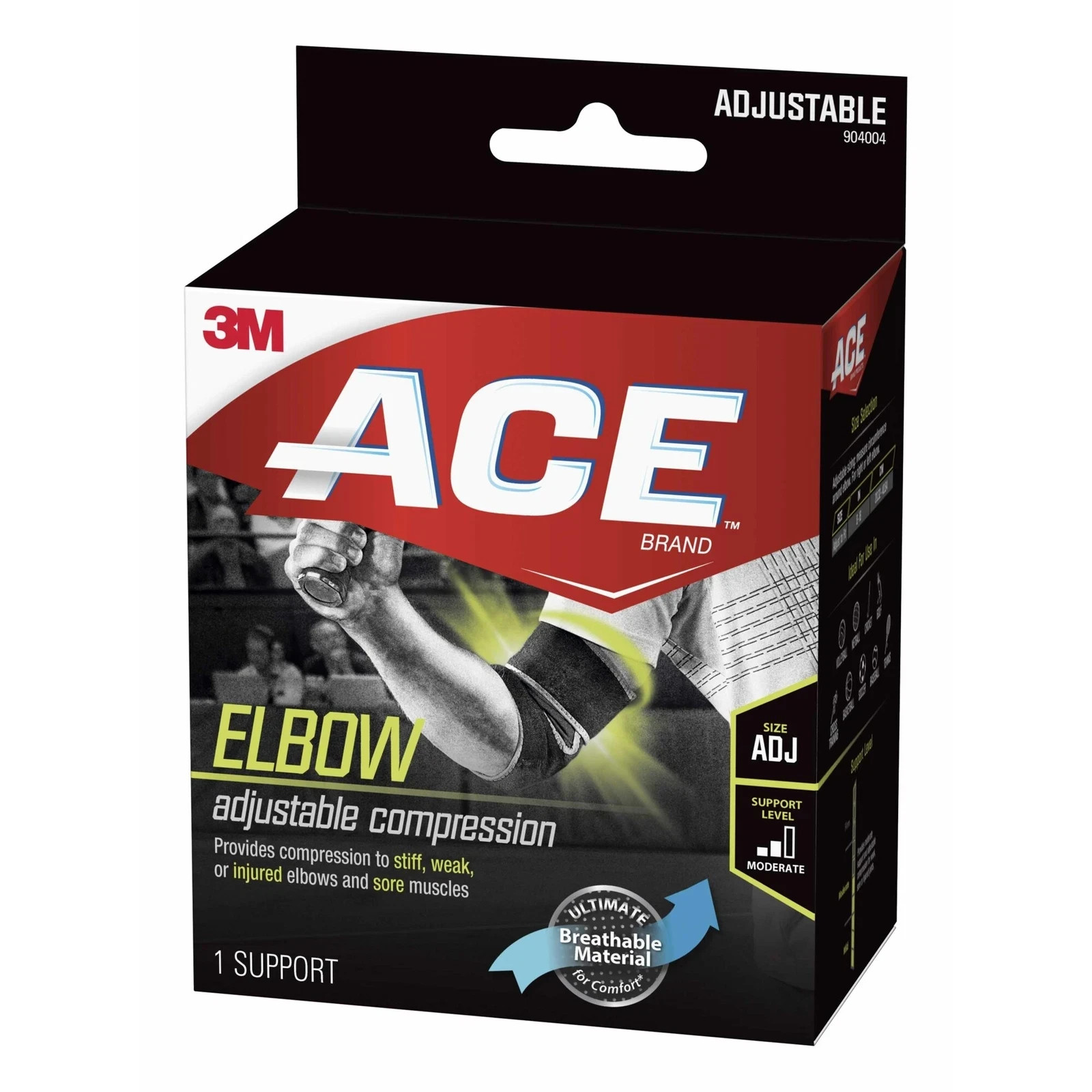 NEW 3M ACE Elbow Adjustable Compression Support 904004 Free US Shipping