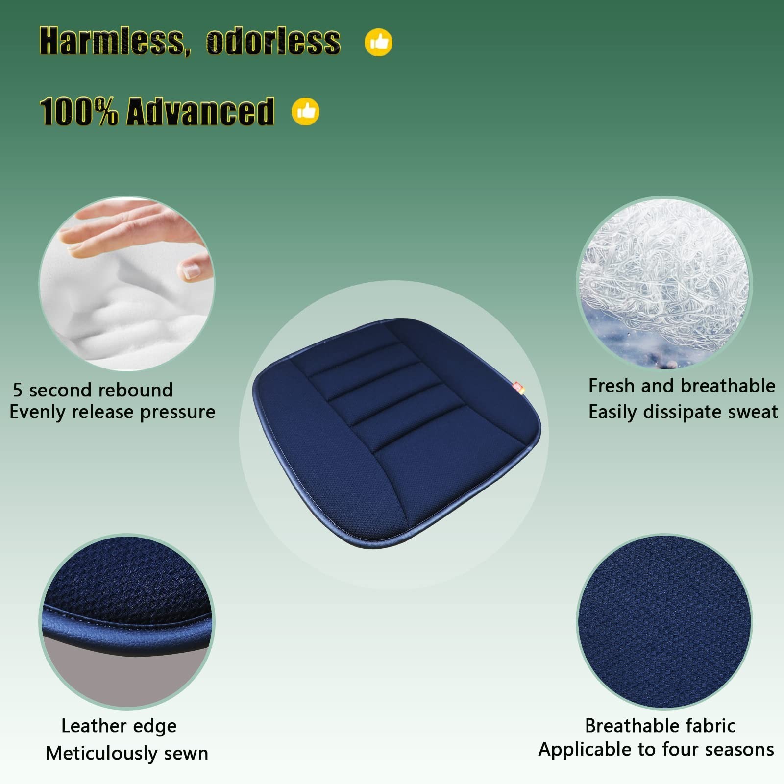 Car Seat Cushion Memory Foam Thin Seat Cushion for Car Truck Seat Driver, 20x…