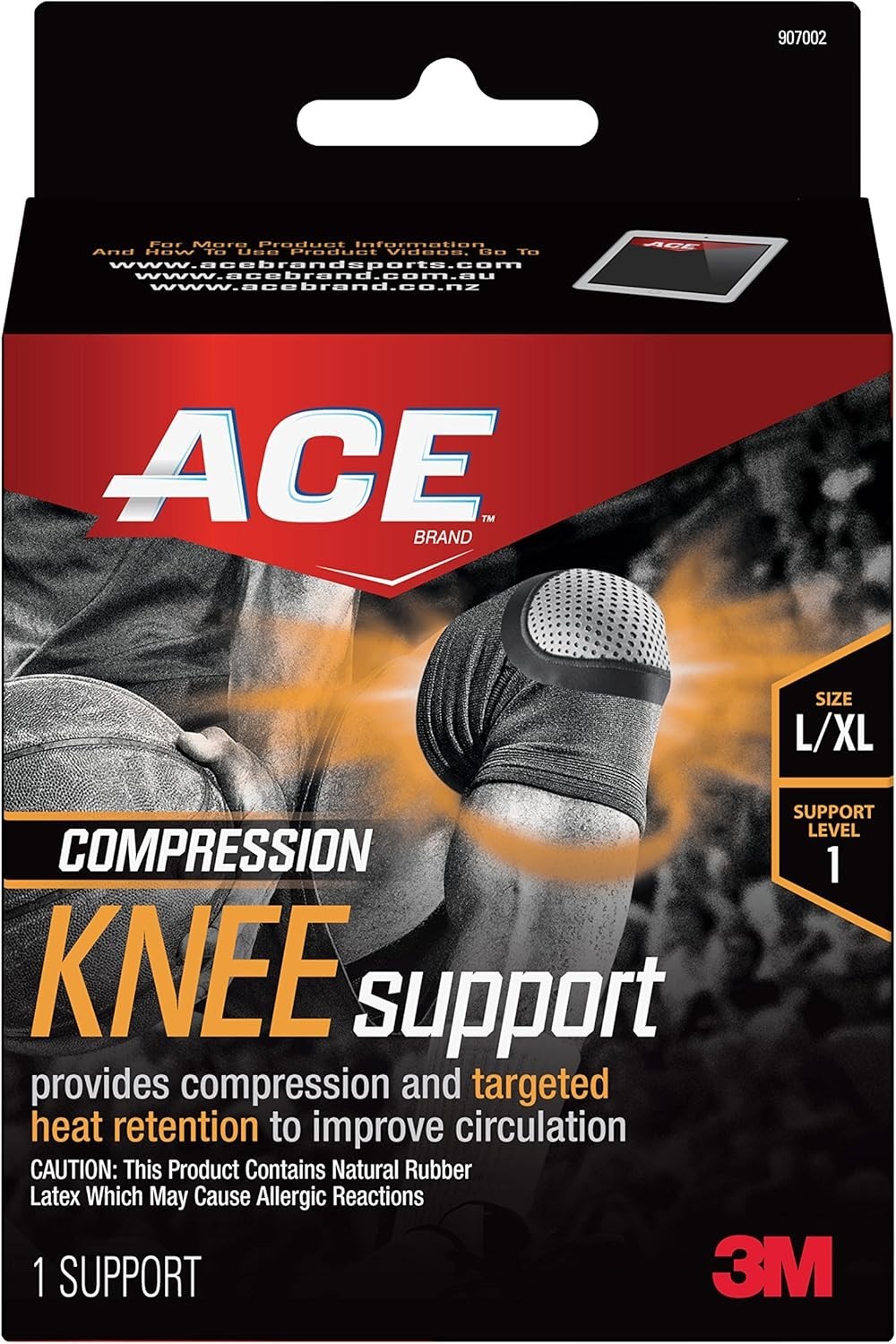 ACE Compression Knee Support Size Large / Extra Large 1 Mild Support Compression