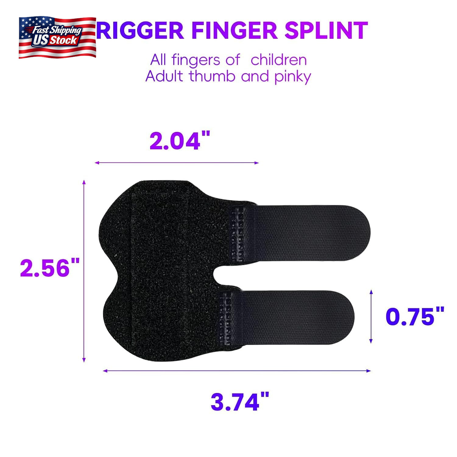 2 PCS Small Finger Splint, Adjustable Trigger Finger Splint, Straightener for Br
