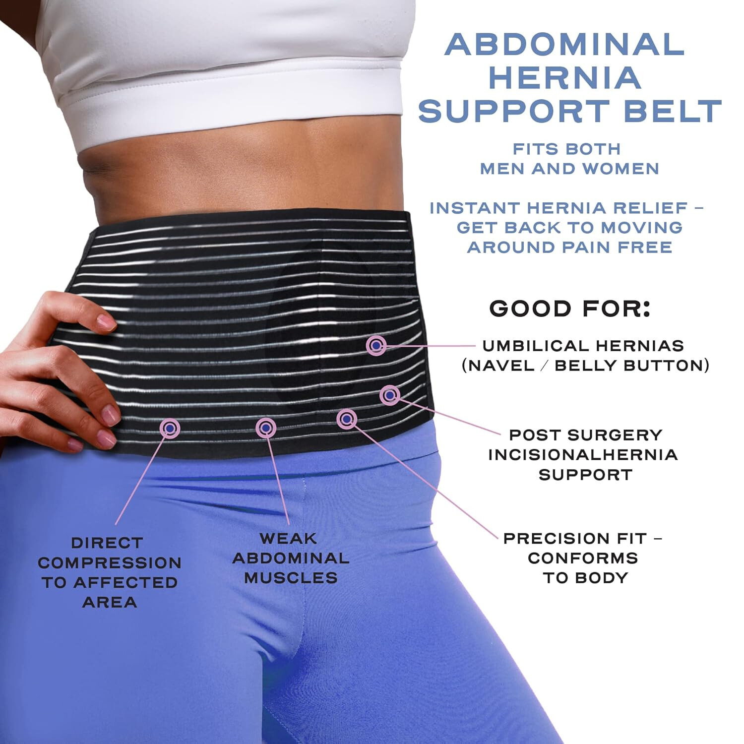 Men’s Umbilical Hernia Belt Navel Truss Tummy Button Abdominal Binder Support