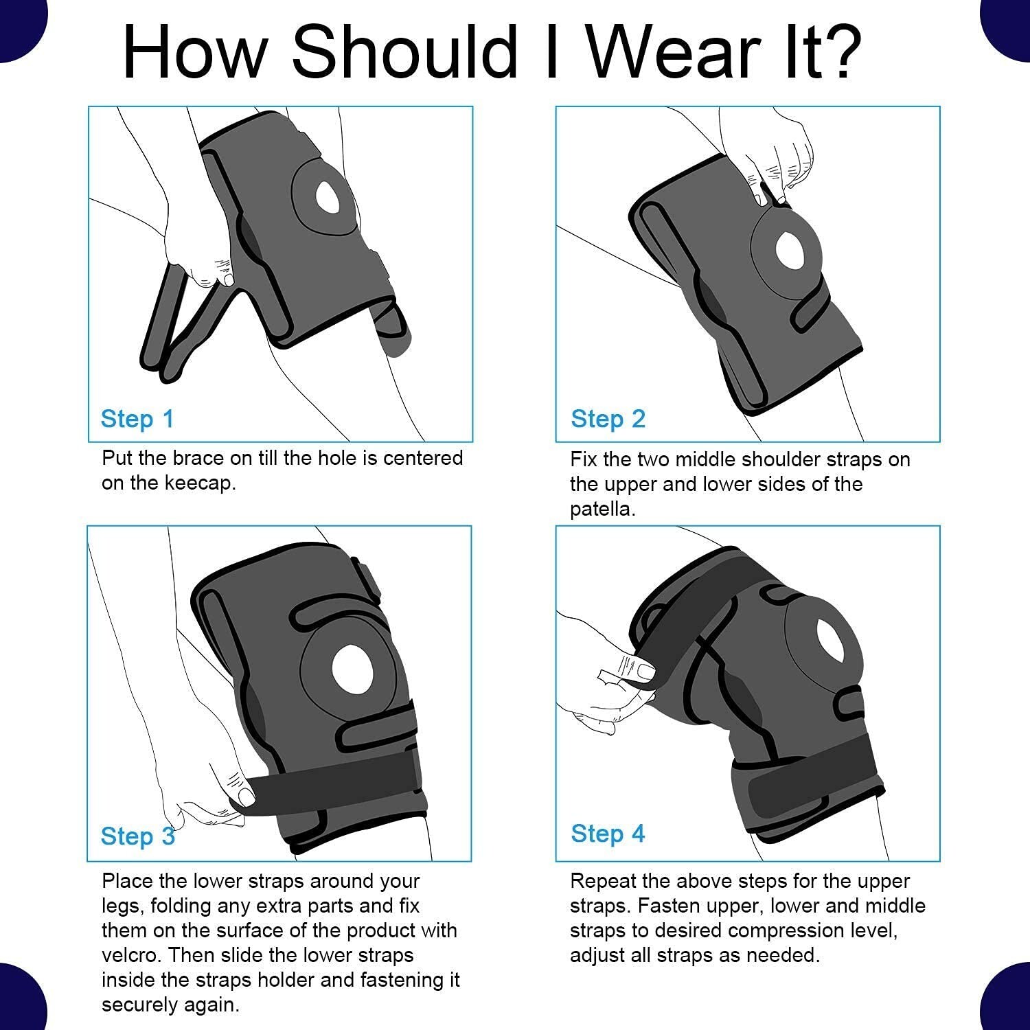 Nvorliy Plus Size Hinged Knee Brace Dual Strap Patellar Stabilization -MEDIUM