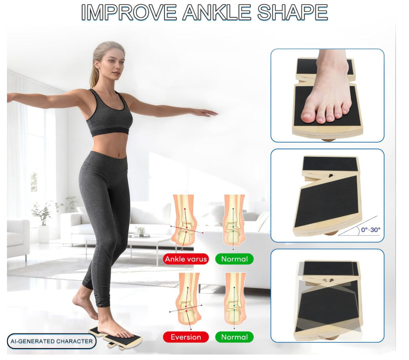 Ankle Board, Foot Strengthener, Axis Board, Single Leg Balance Board, Blackboard