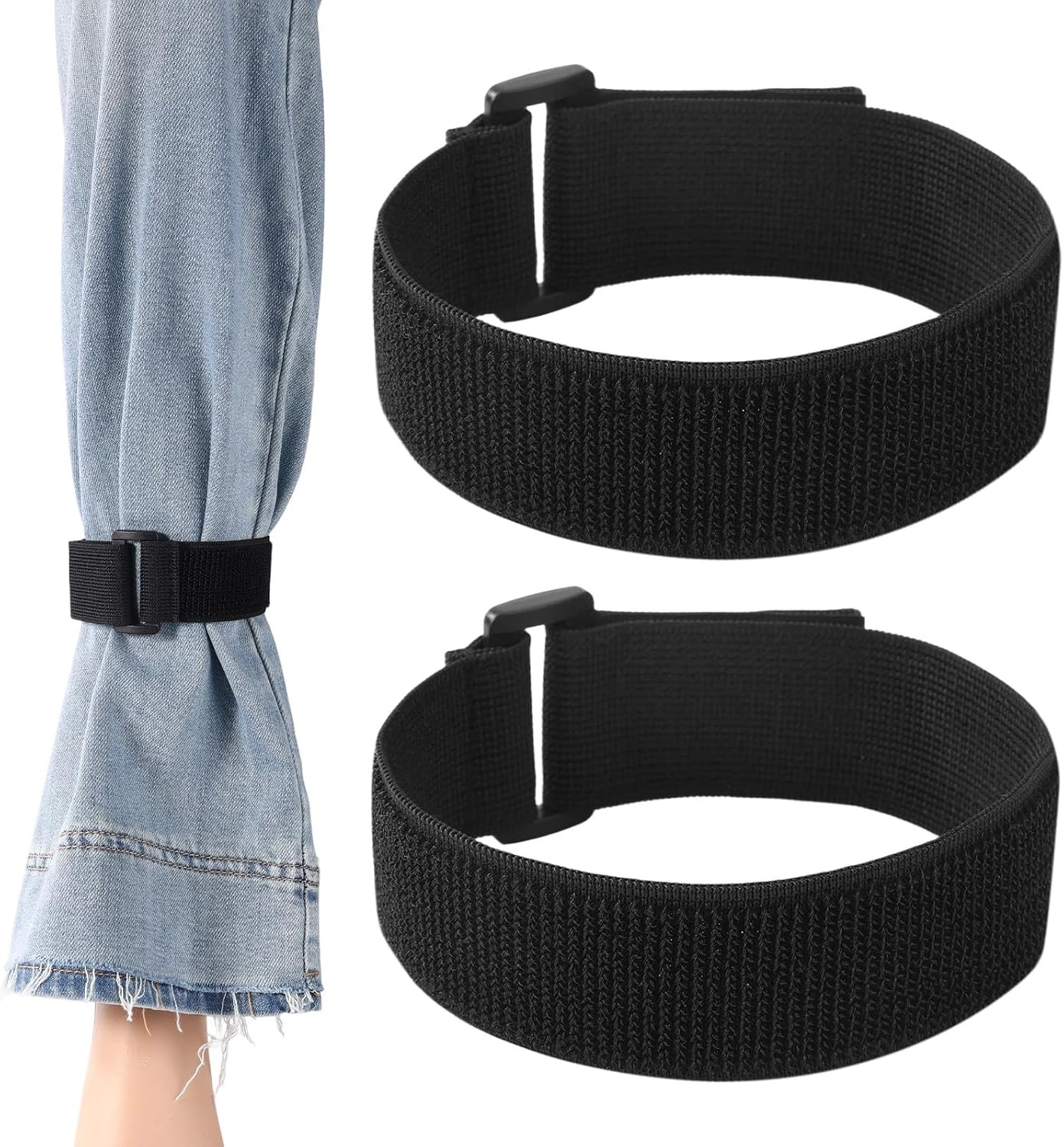 2pcs Elastic Boot Straps, Adjustable Pant Leg Straps Unisex Boot Bands for Bikin