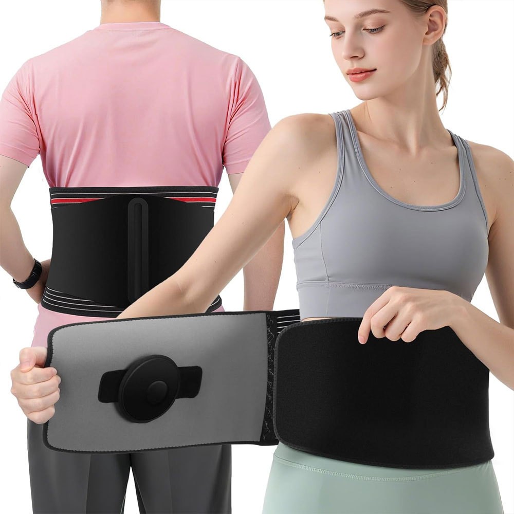 Umbilical Hernia Support Belt Abdominal Binder with 2 Silicone Pad for Men Women