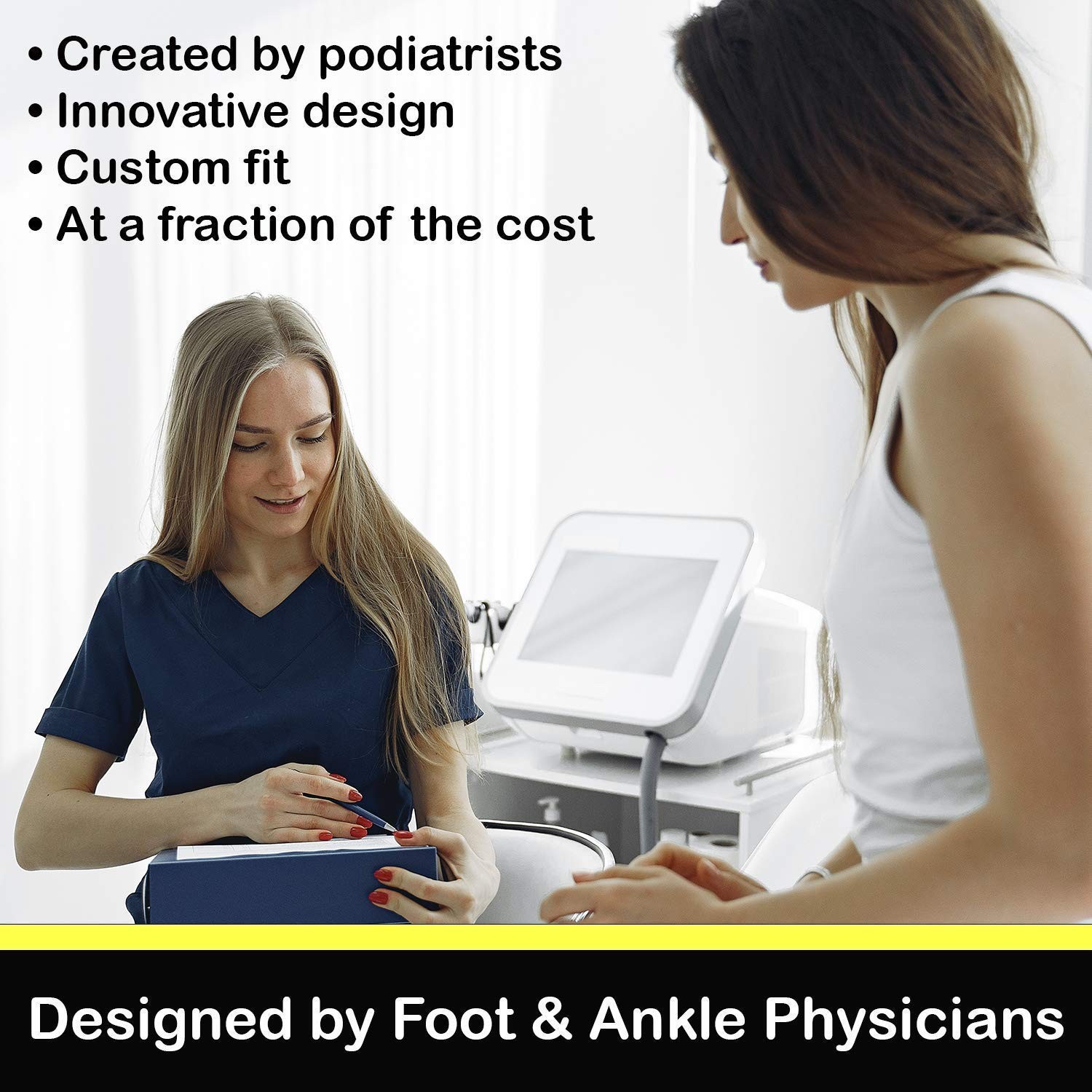 FootChair Orthotics with Pads for Adjustable Arch Height. Relieve Plantar
