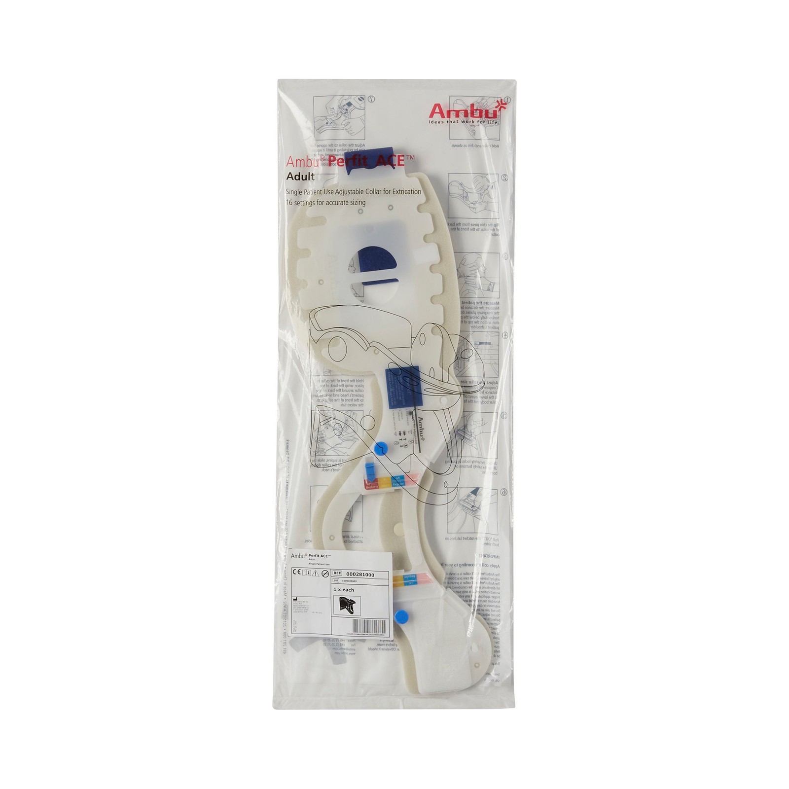 Ambu Perfit ACE Extrication Cervical Collar One Size Adjustable Neck