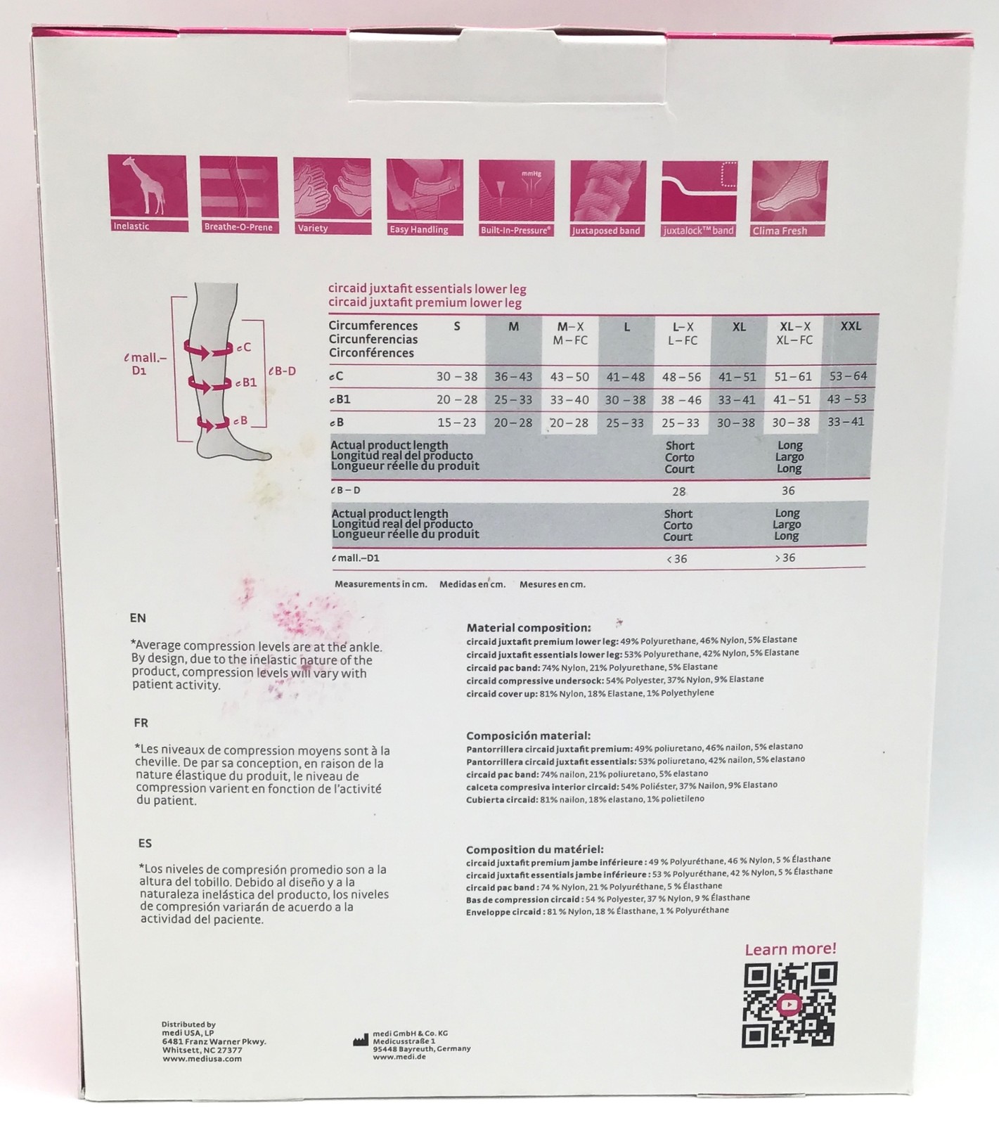 Medi CJF12002 Circaid Short Juxtafit Premium Lower Leg Compression Medium 28cm