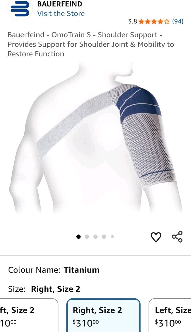 Bauerfeind OmoTrain S – Shoulder Support – Size 2, Right
