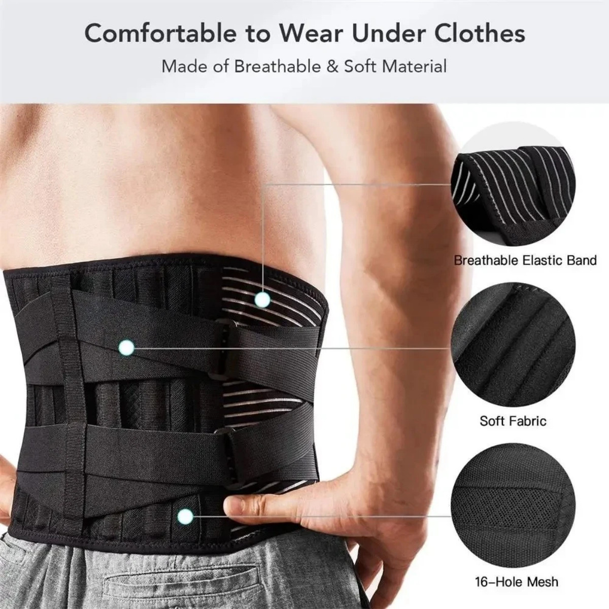 Lower Back Brace Adjustable Lumbar Support Belt Sciatica Pain Relief Men Women