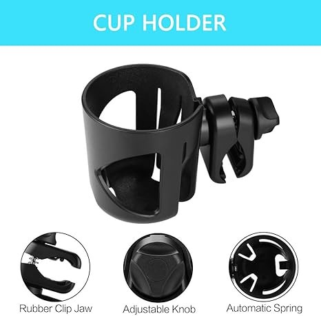 Adjustable Width Wheelchair Walker or Strolley Bottle & Cup Holder