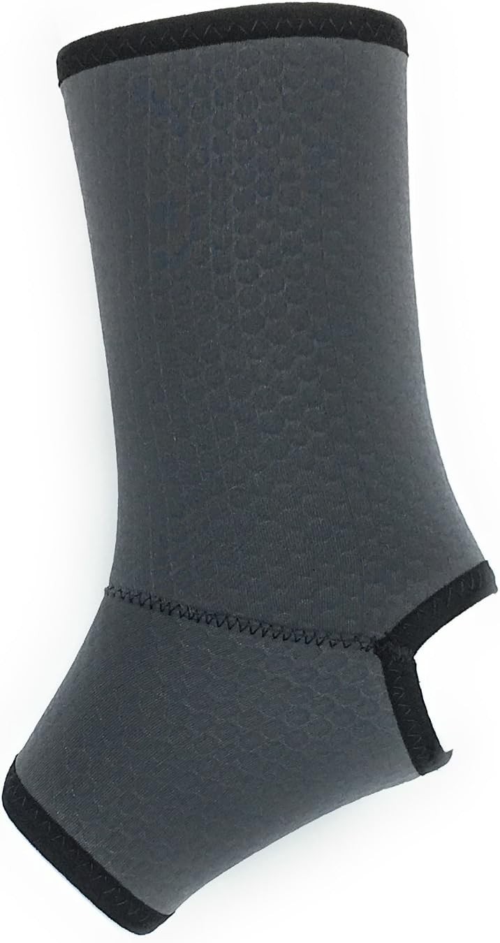 Champion Ankle Brace, Open Heel, Lightweight Support, Airmesh Fabric, Grey, Larg