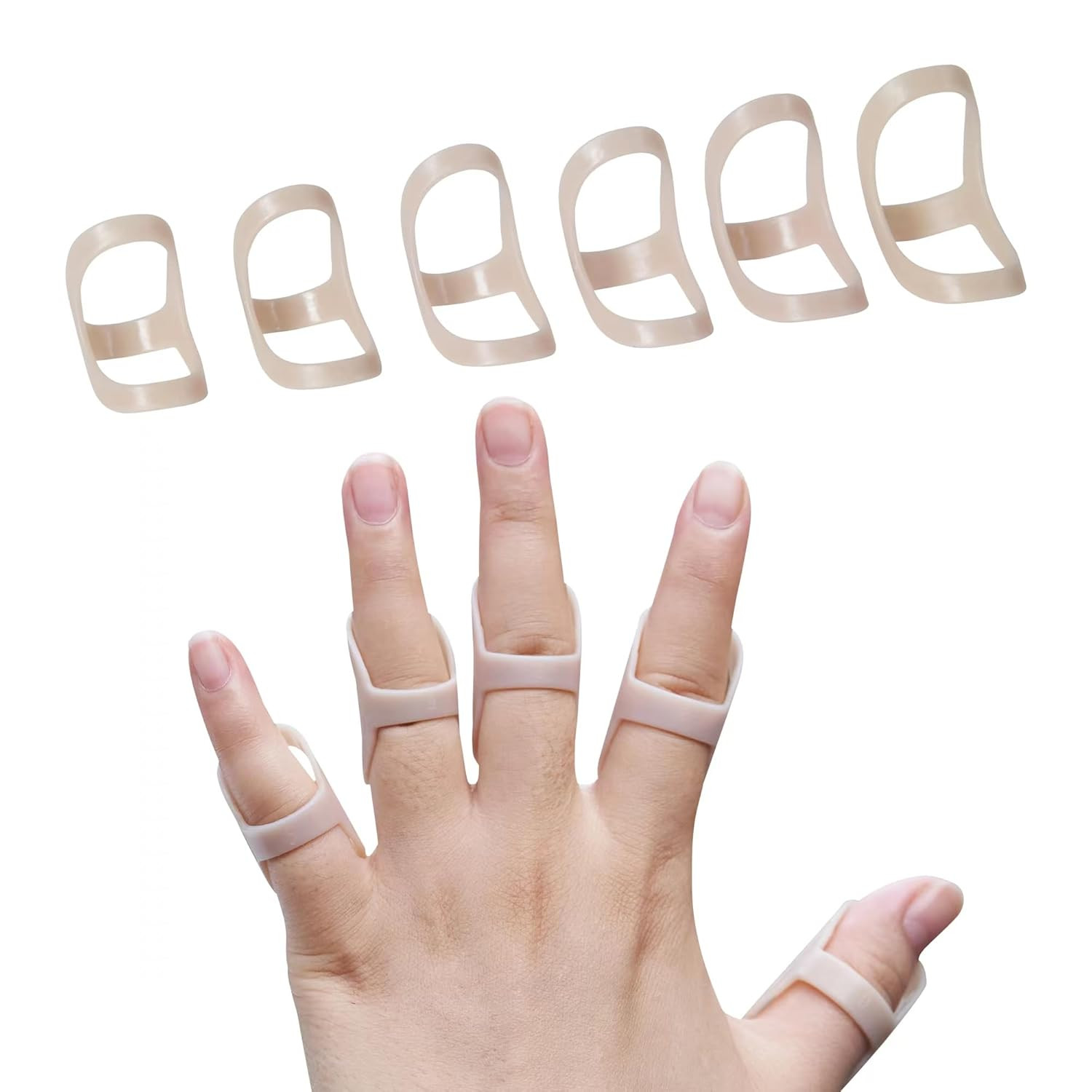 6 Pack Oval Finger Splints Waterproof Finger Splint for Arthritis, Trigger Finge