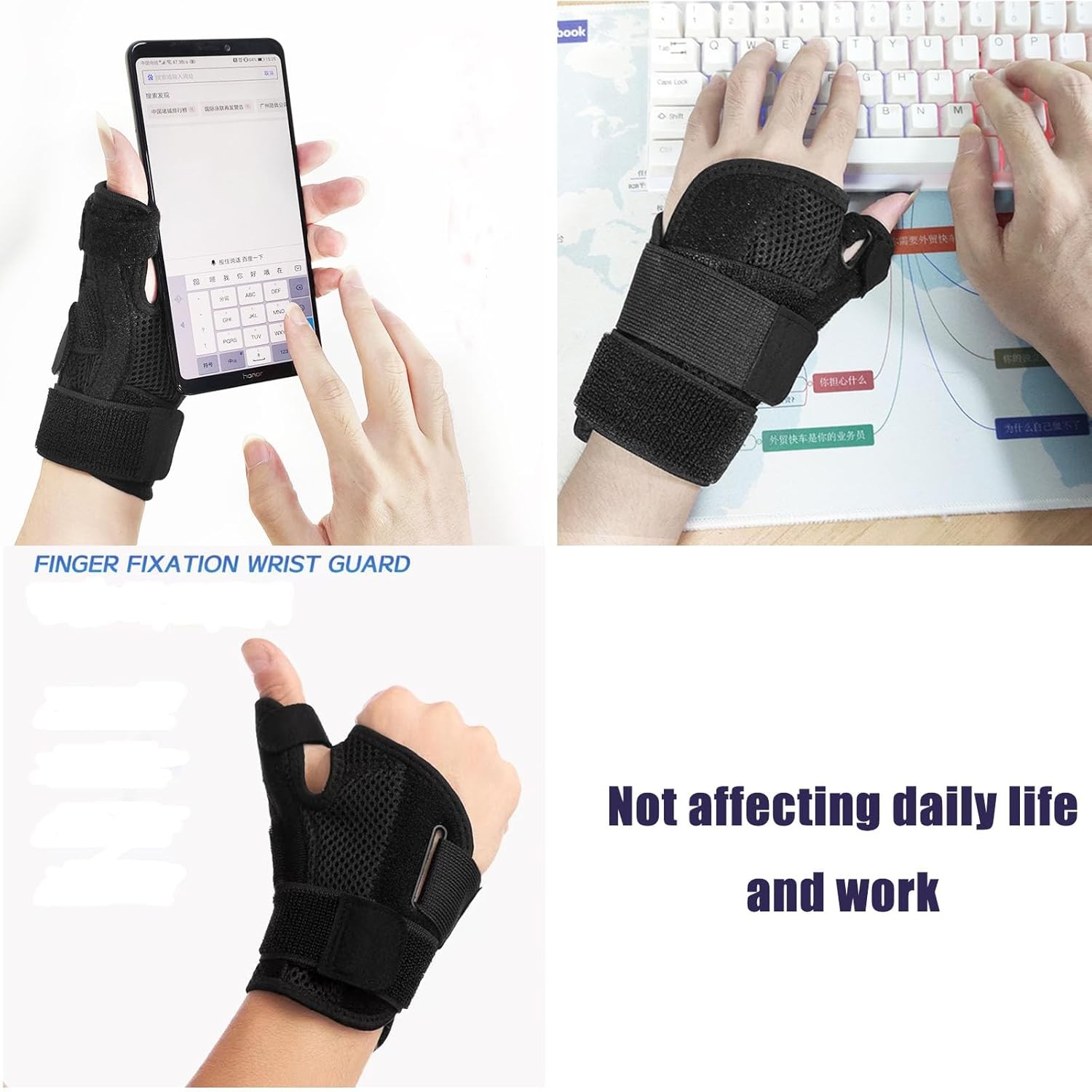 Adjustable Thumb Brace, Wrist Support, Thumb Splint for Left and Right Hands