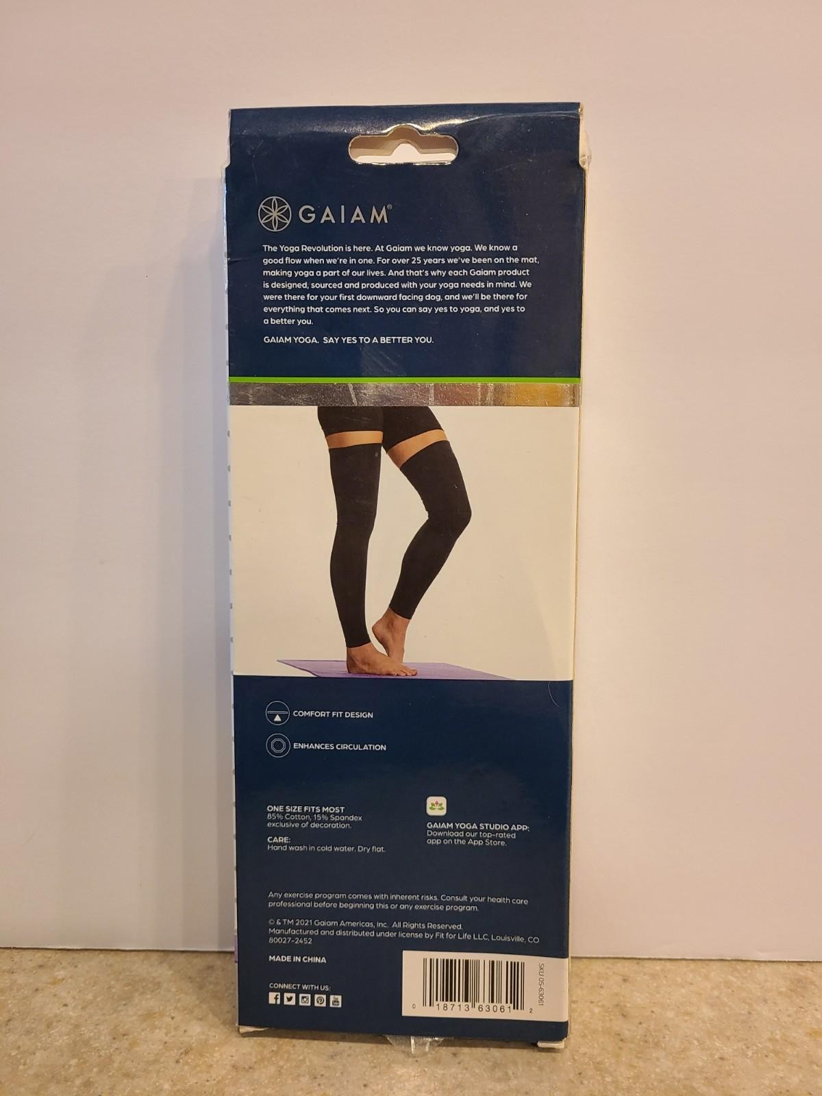 Gaiam Thigh High Compression Leg Sleeves Yoga Sport Comfort Fit NEW