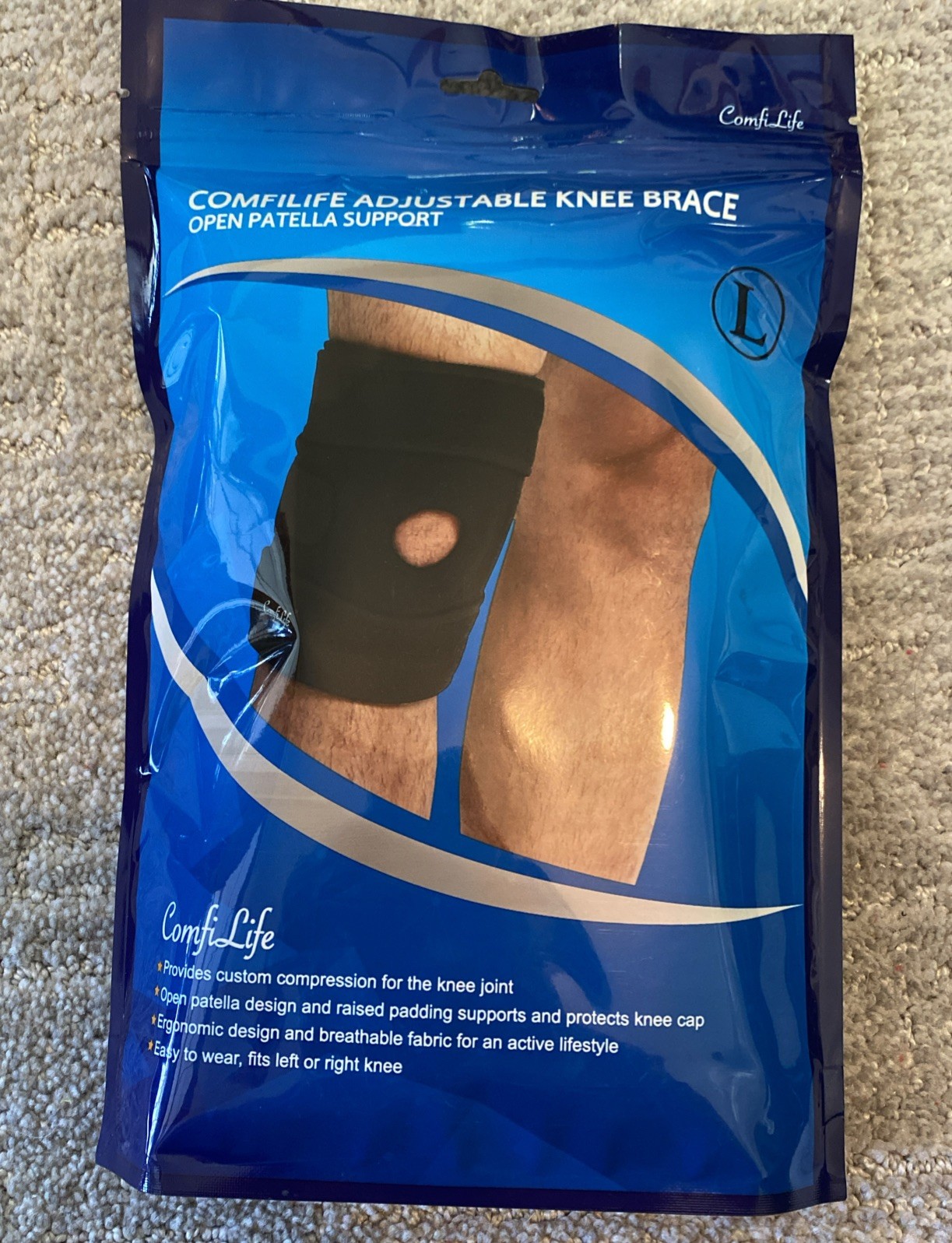 Comfy Life Adjustable Knee Brace Open Patella Support/BRAND NEW!!!!!!