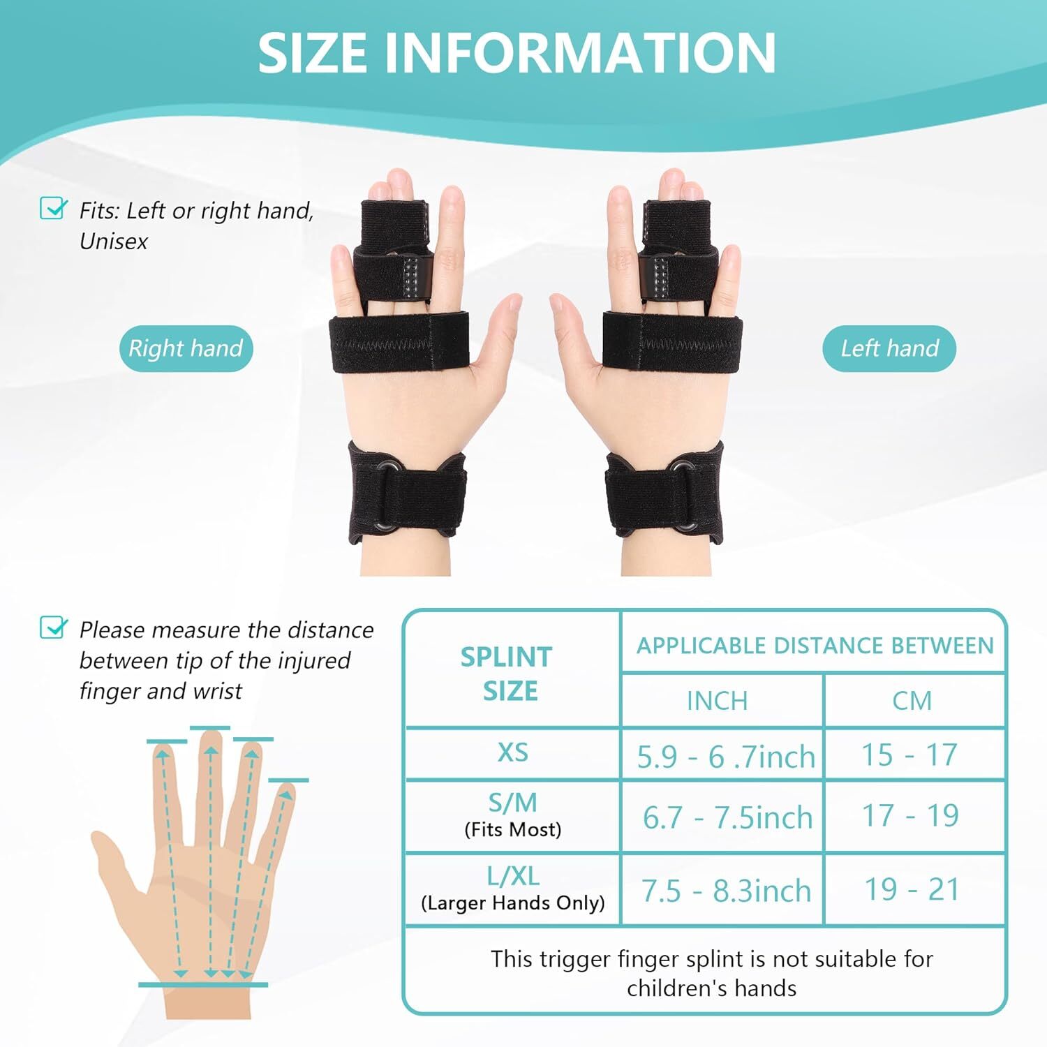 Trigger Finger Splint, Adjustable Two Finger Splint Full Hand And Wrist Br