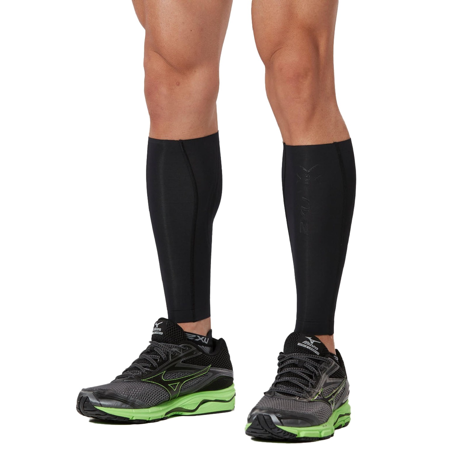 Elite MCS Compression Calf Guards, Black/Gold, X-Small
