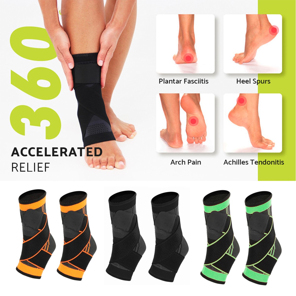 Ankle Braces Strap Sleeves Support 3D Weave Elastic Bandage Foot Protective Gear