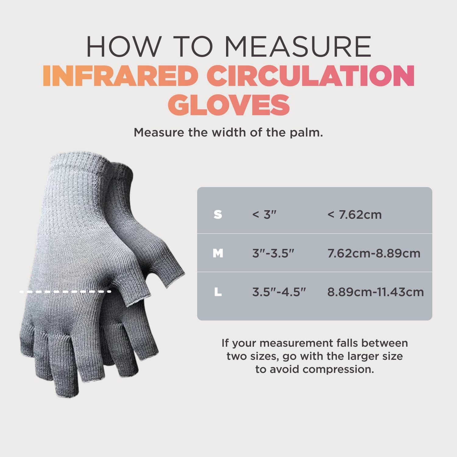 Fingerless Circulation Gloves Arthritis Gloves (Grey,Large)