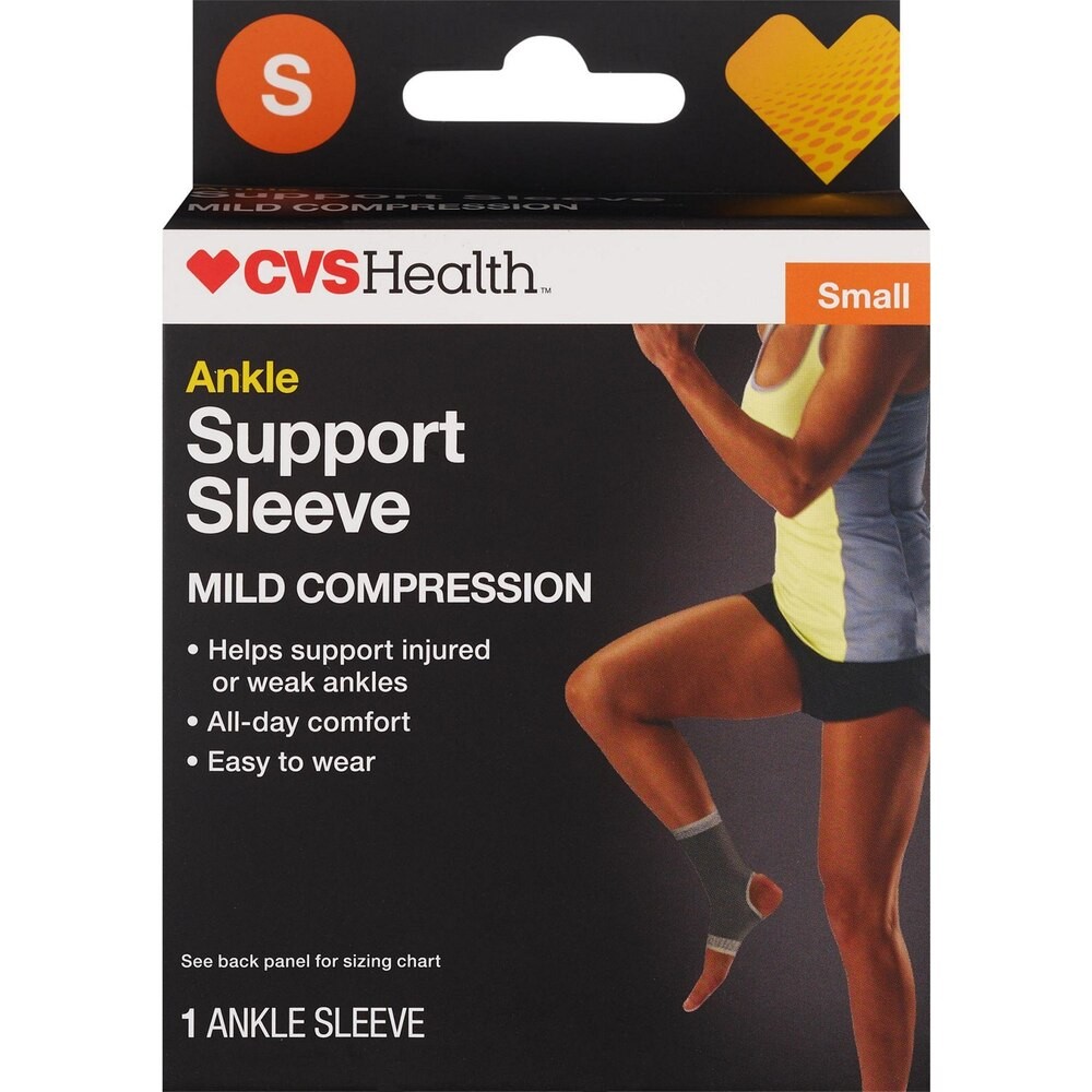 CVS Health Ankle Support Sleeve with Mild Compression – Small- NEW