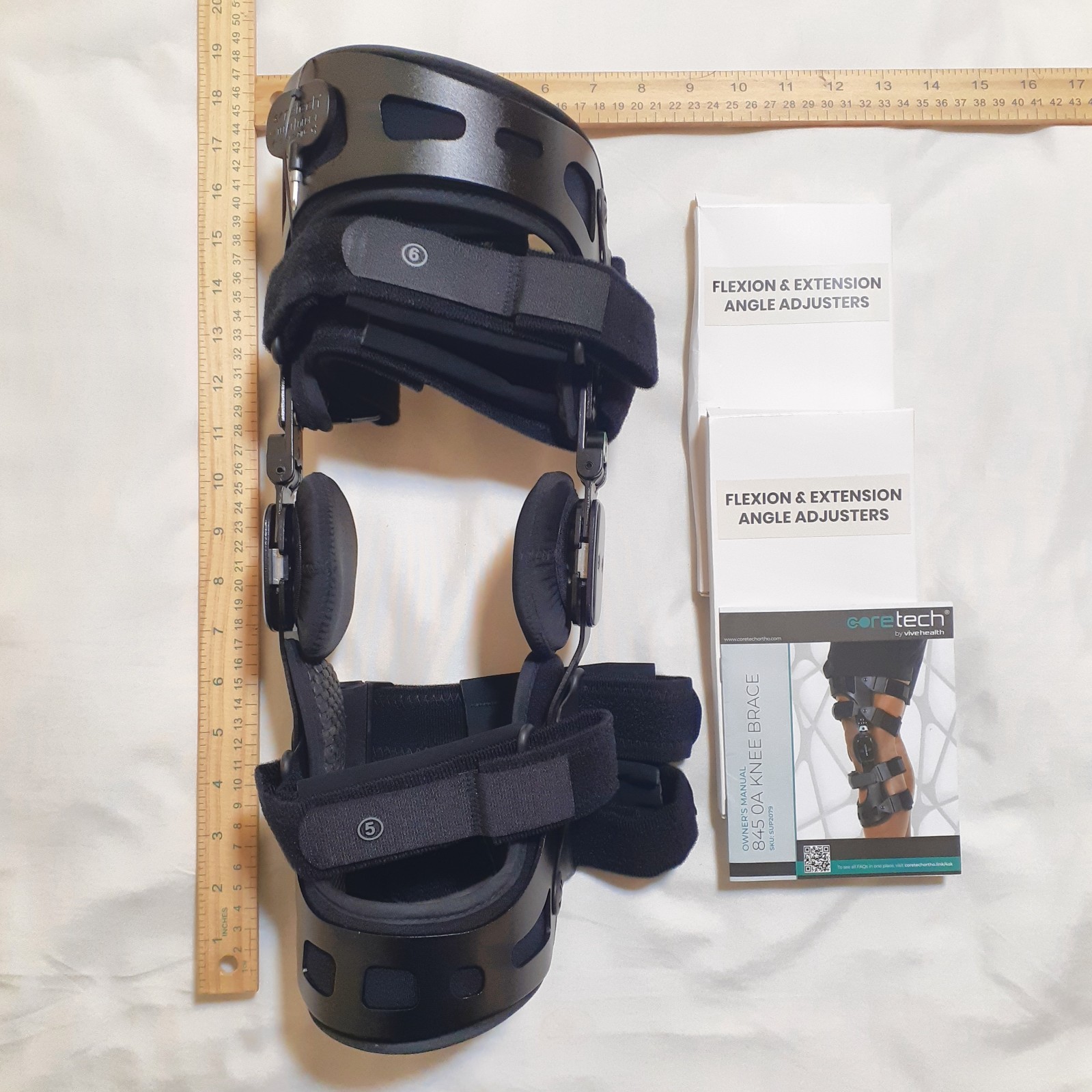 Vivehealth Coretech 845 OA Knee Brace Right Medium with Adjusters & Manual New