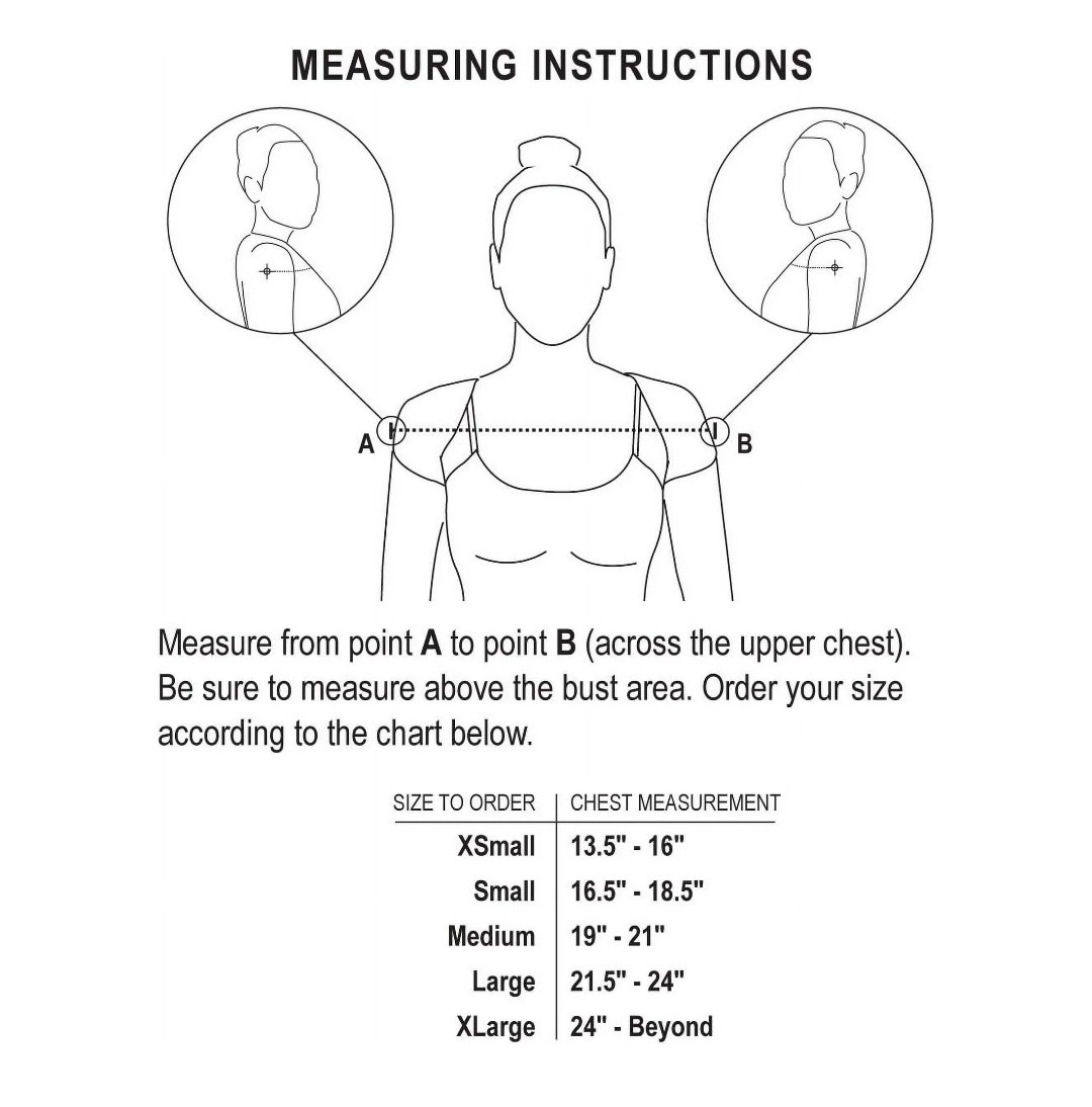 Str8-n-Up Complete Medical Posture Support, X-Large, Solid Black-NEW