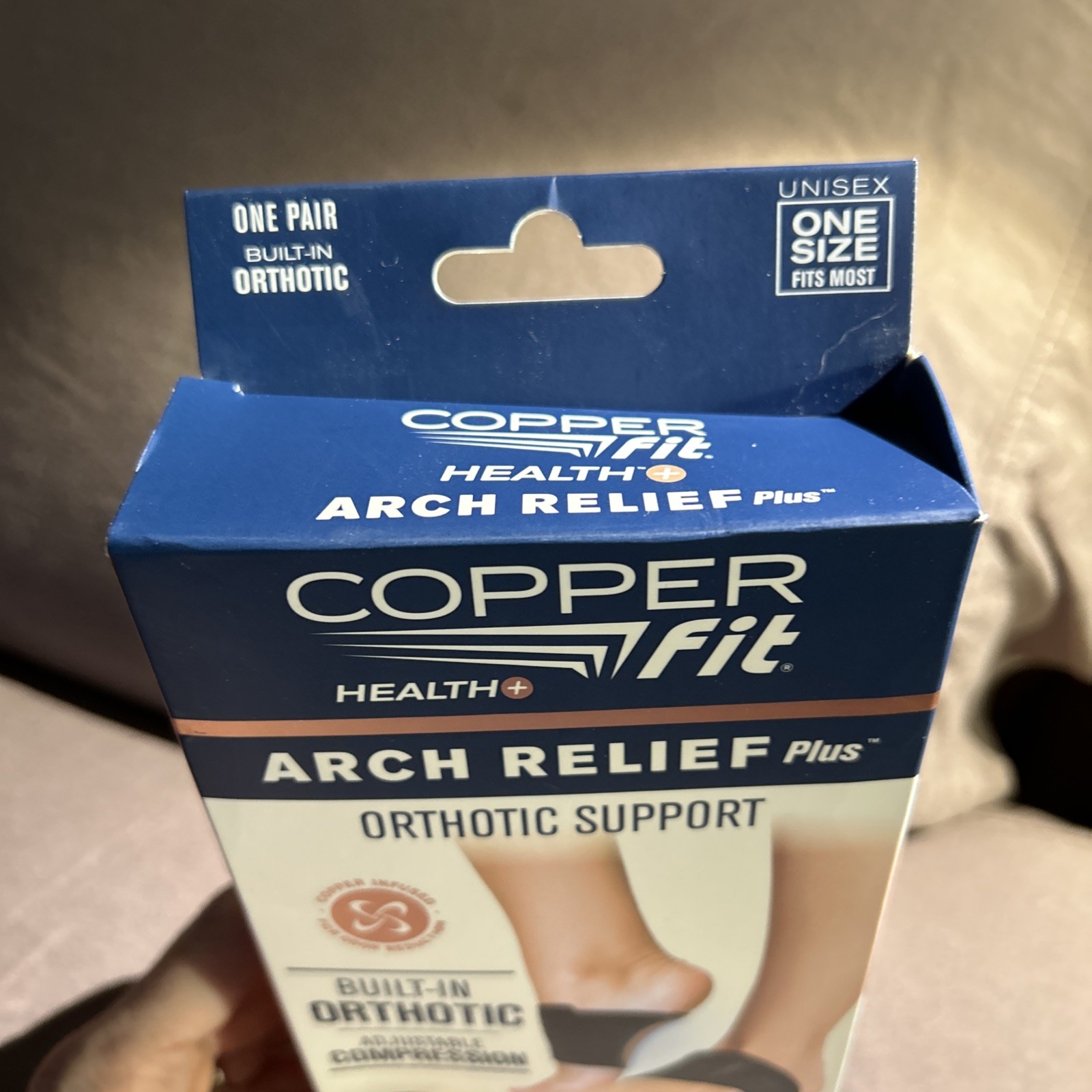Copper Fit Health Unisex Arch Relief Plus with Built-In Orthotic Support – Black
